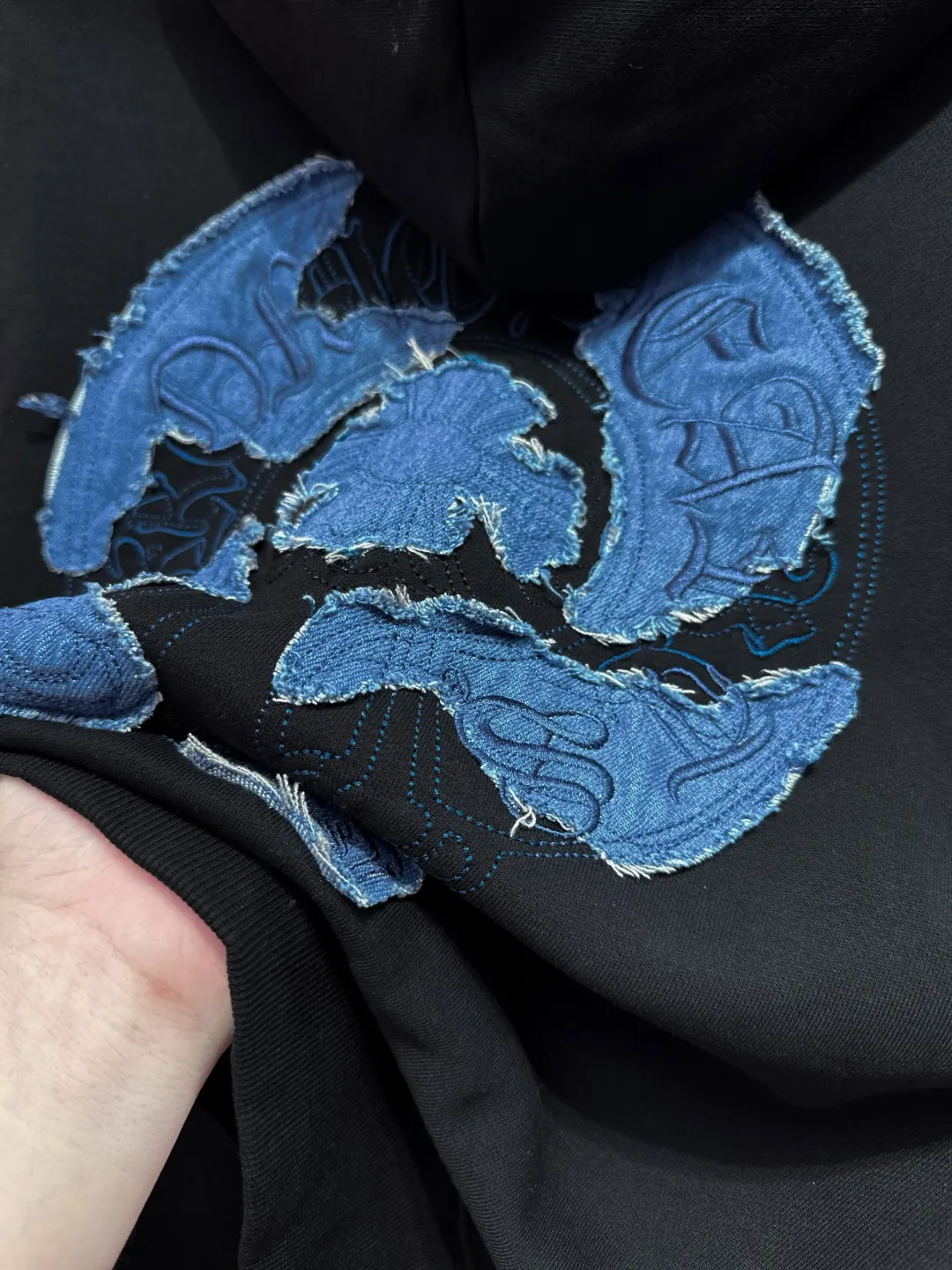 Chrome Hearts Denim Patch Embroidered Hoodie D21520988 — view 9