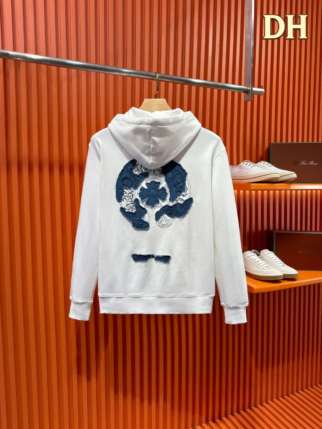 Denim Patch Horseshoe Logo Hoodie D21520987 — view 2