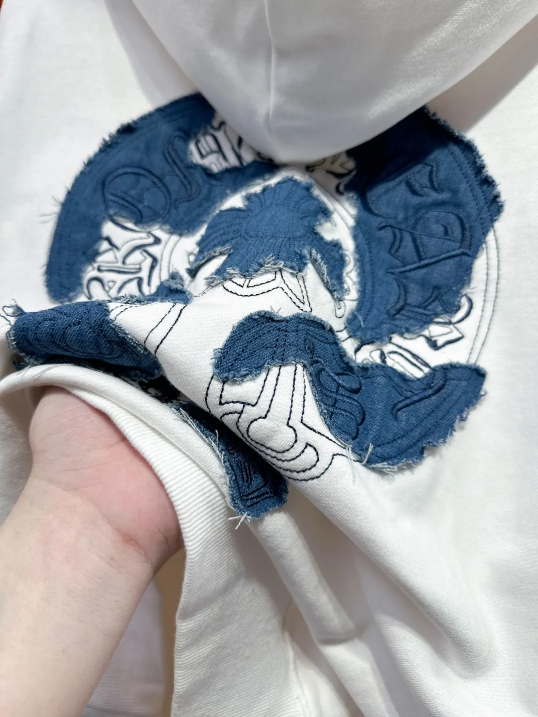 Denim Patch Horseshoe Logo Hoodie D21520987 — view 10