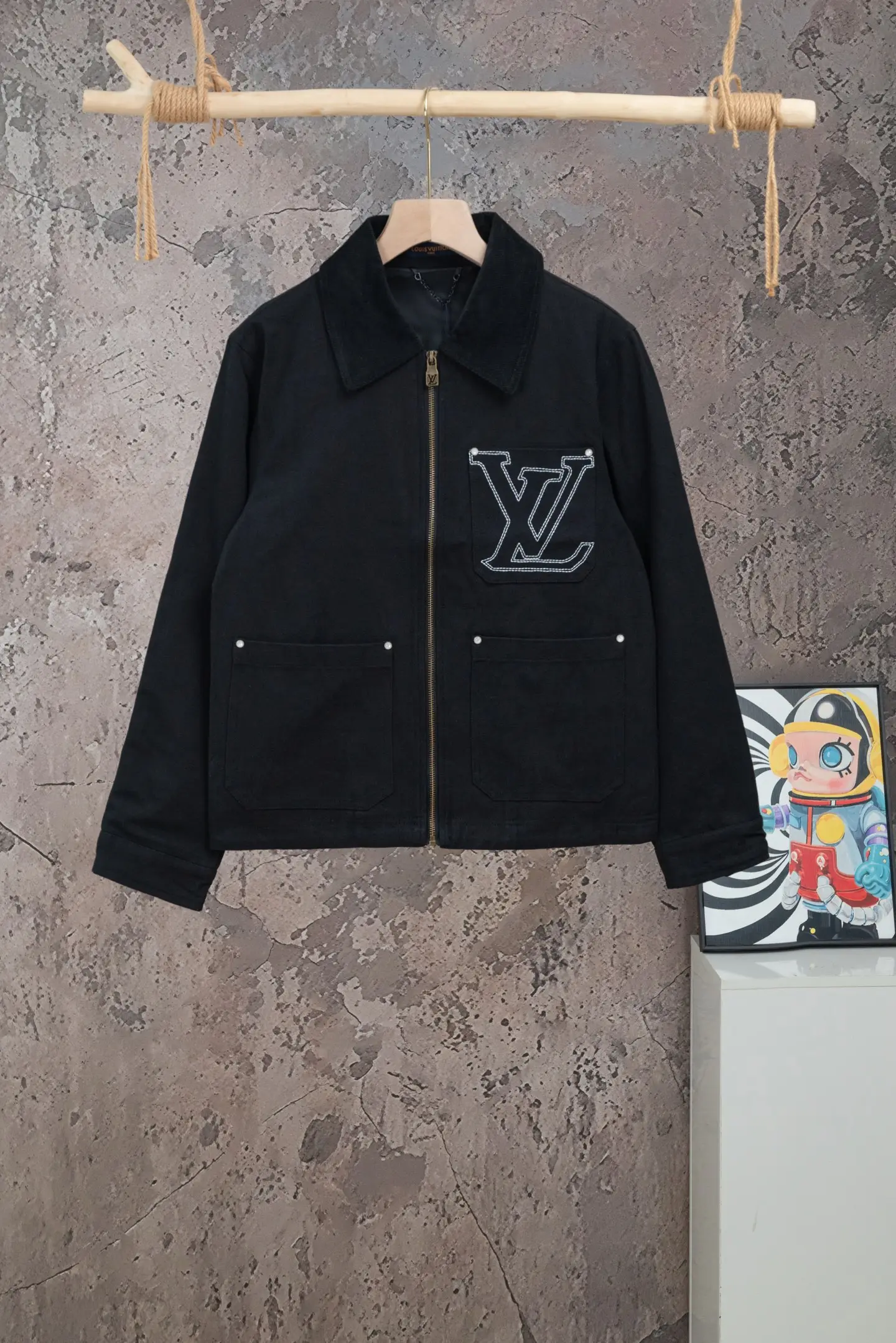 Embroidered Canvas Workwear Jacket D23021078