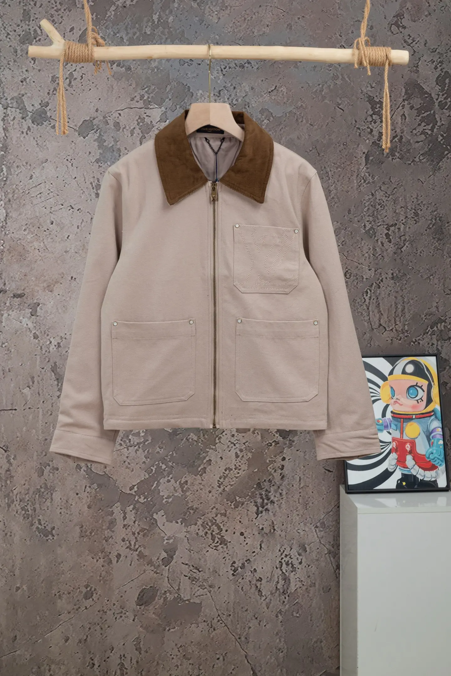 Embroidered Canvas Workwear Jacket D23021079