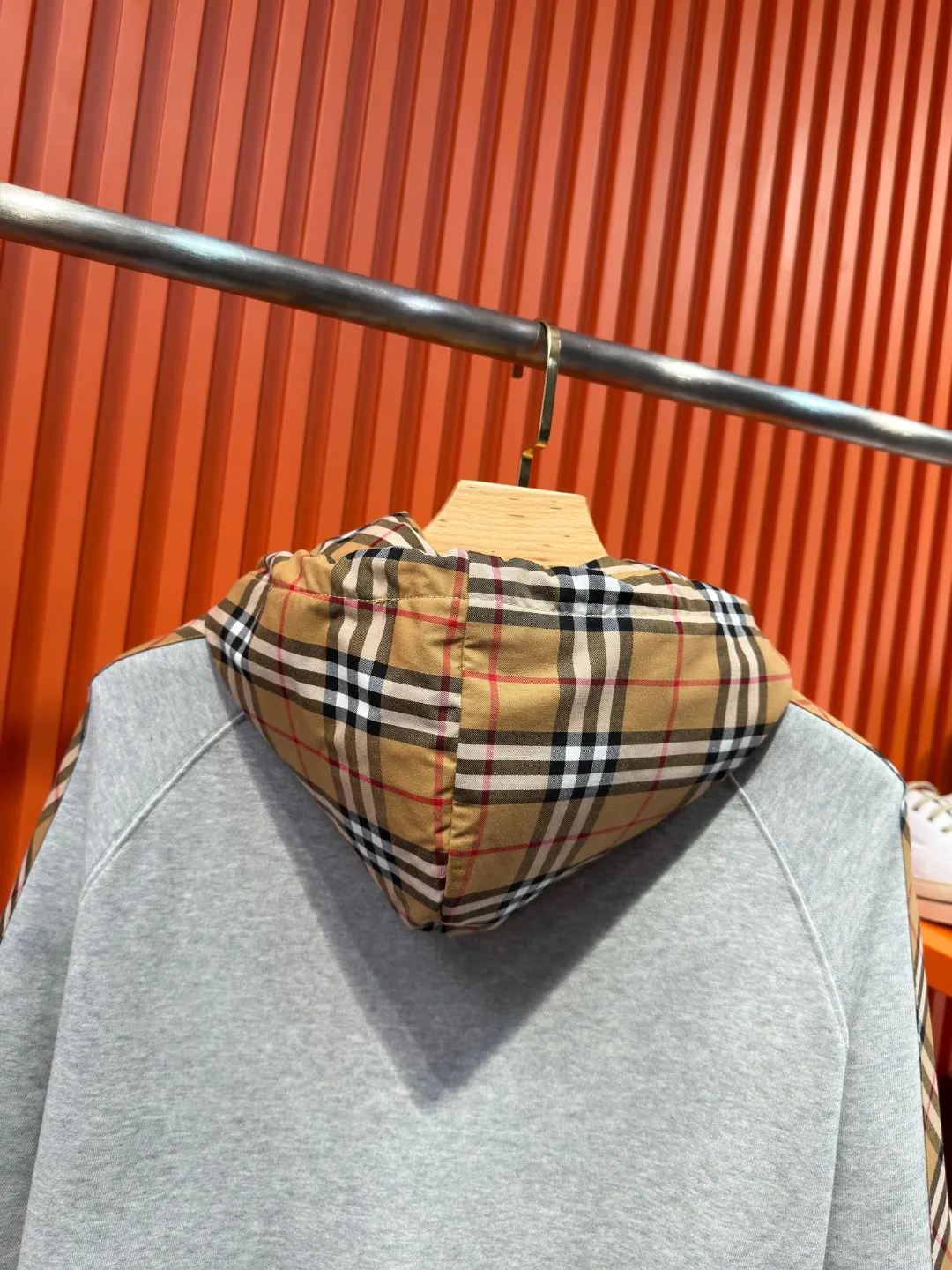 Vintage Check Panel Zip-Up Hoodie D23521020 — view 9