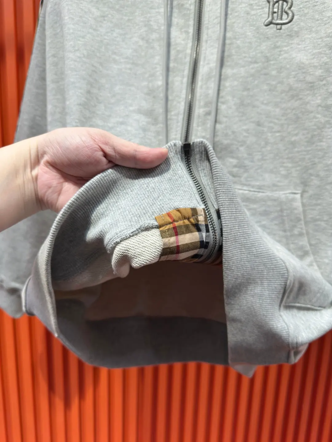 Vintage Check Panel Zip-Up Hoodie D23521020 — view 14
