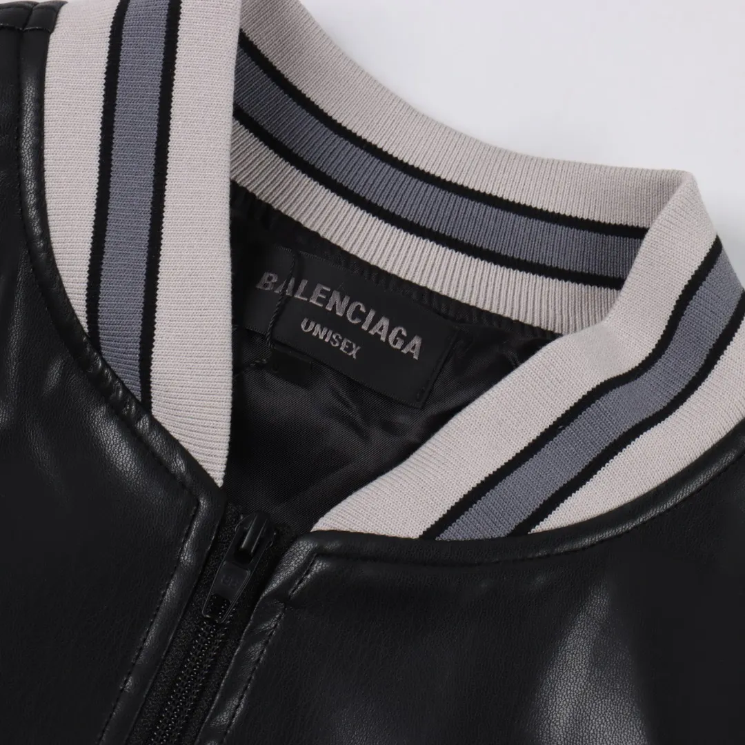 Embroidered Faux Leather Bomber Jacket D24021091 — view 7