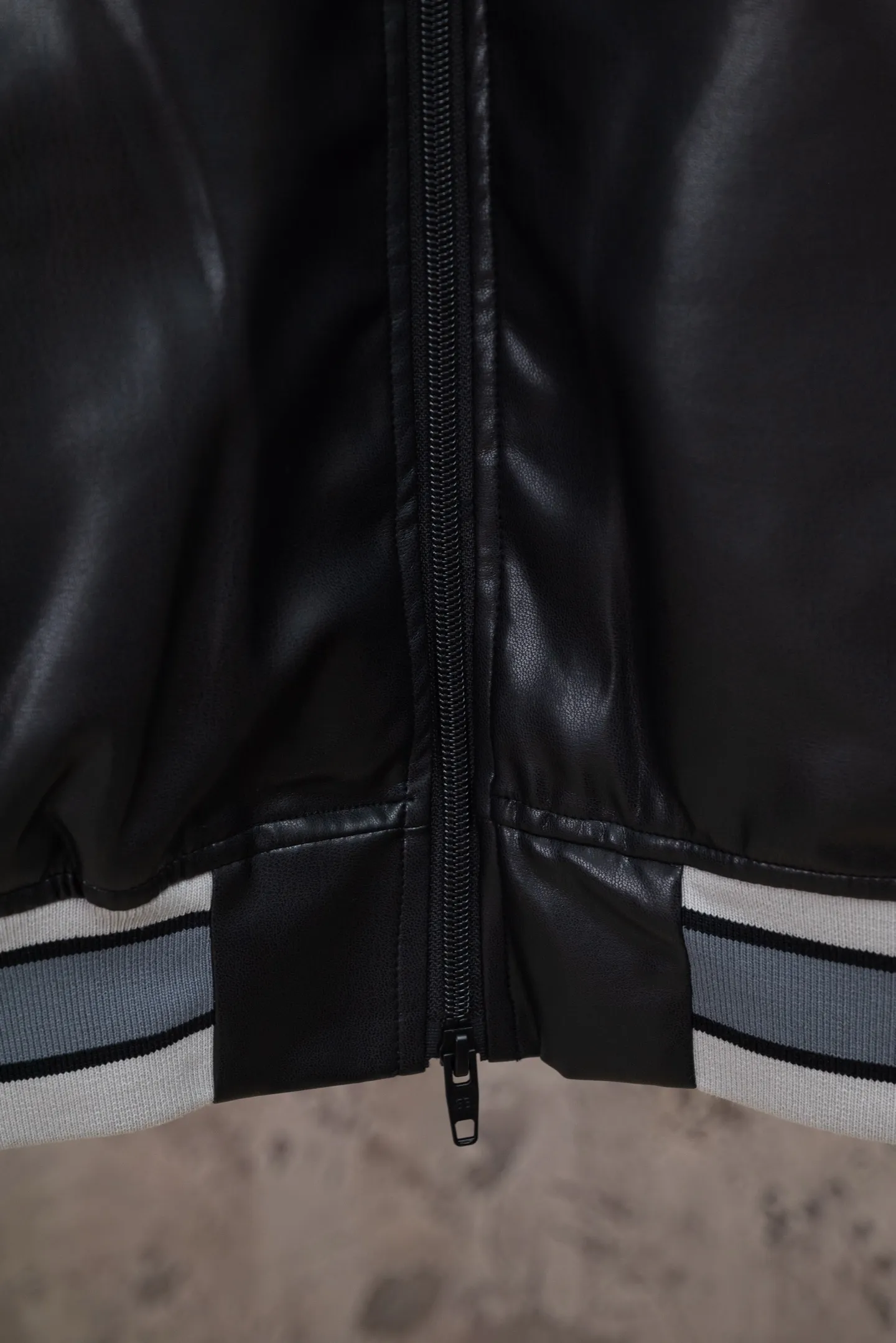 Embroidered Faux Leather Bomber Jacket D24021092 — view 5