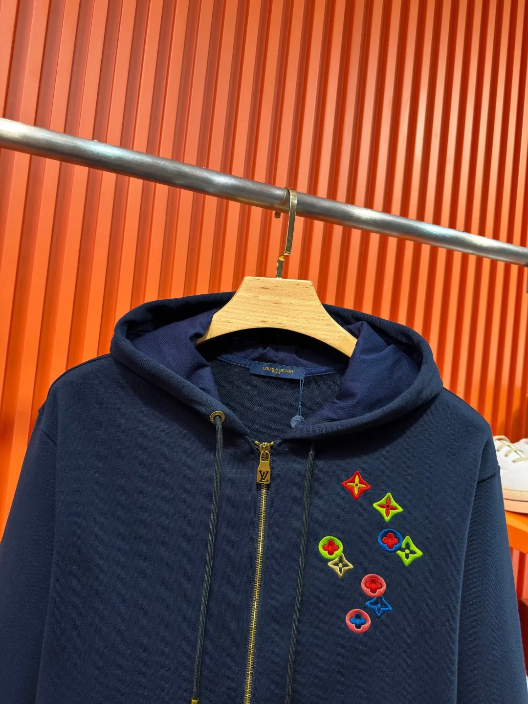 Embroidered Monogram Zip-Up Hoodie D24521021 — view 3