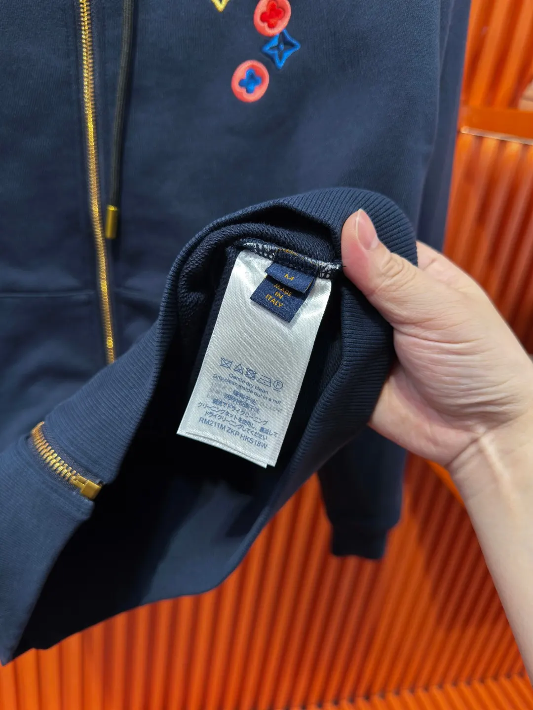 Embroidered Monogram Zip-Up Hoodie D24521021 — view 15