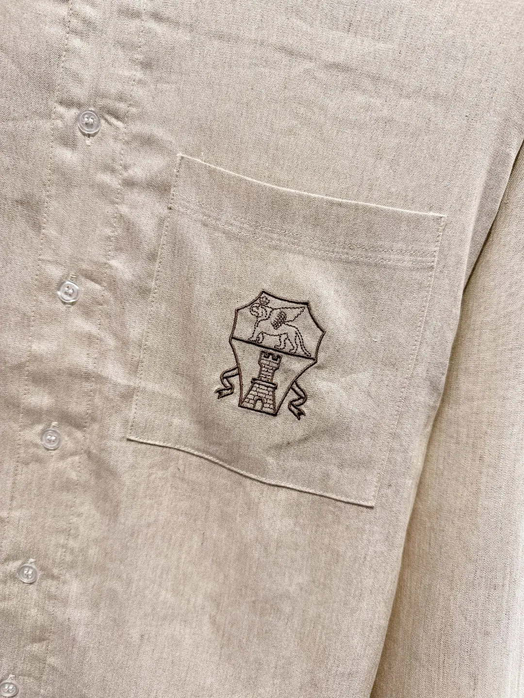 Embroidered Tencel-Linen Shirt and Trousers Set D41021017 — view 8