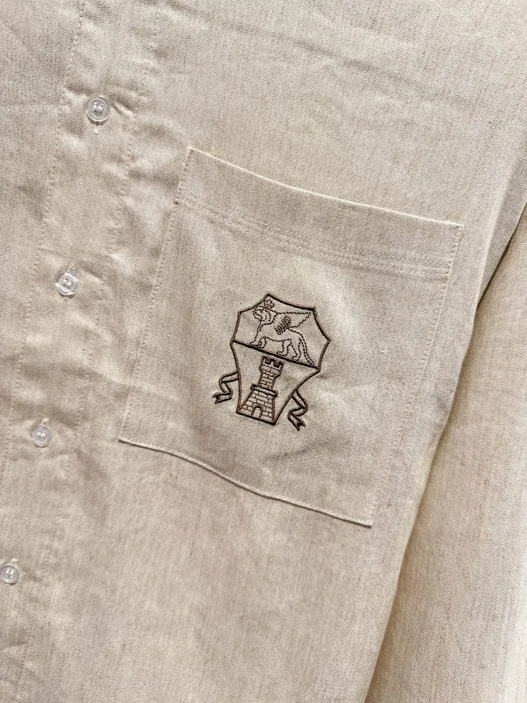 Embroidered Tencel-Linen Shirt and Trousers Set D41021017 — view 9
