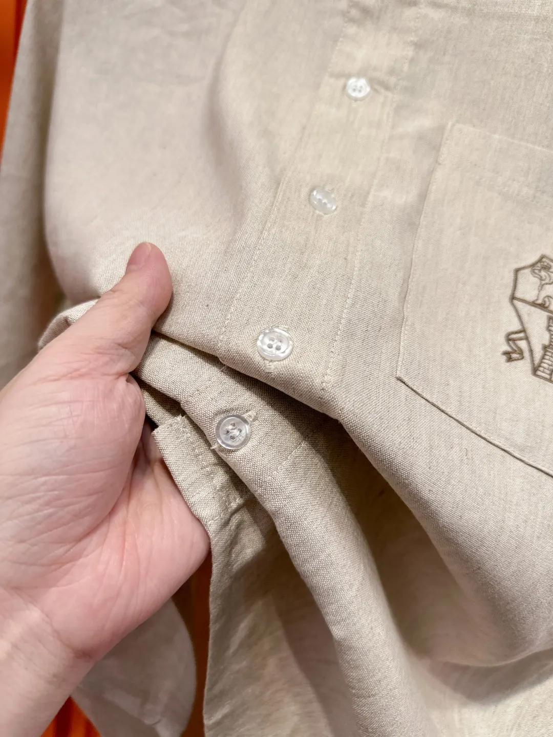 Embroidered Tencel-Linen Shirt and Trousers Set D41021017 — view 10