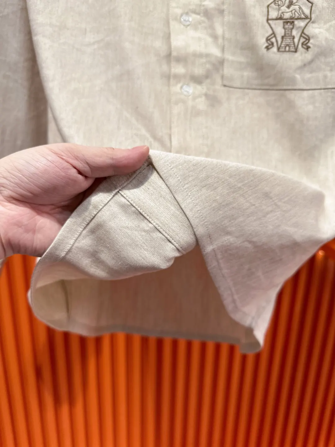 Embroidered Tencel-Linen Shirt and Trousers Set D41021017 — view 11