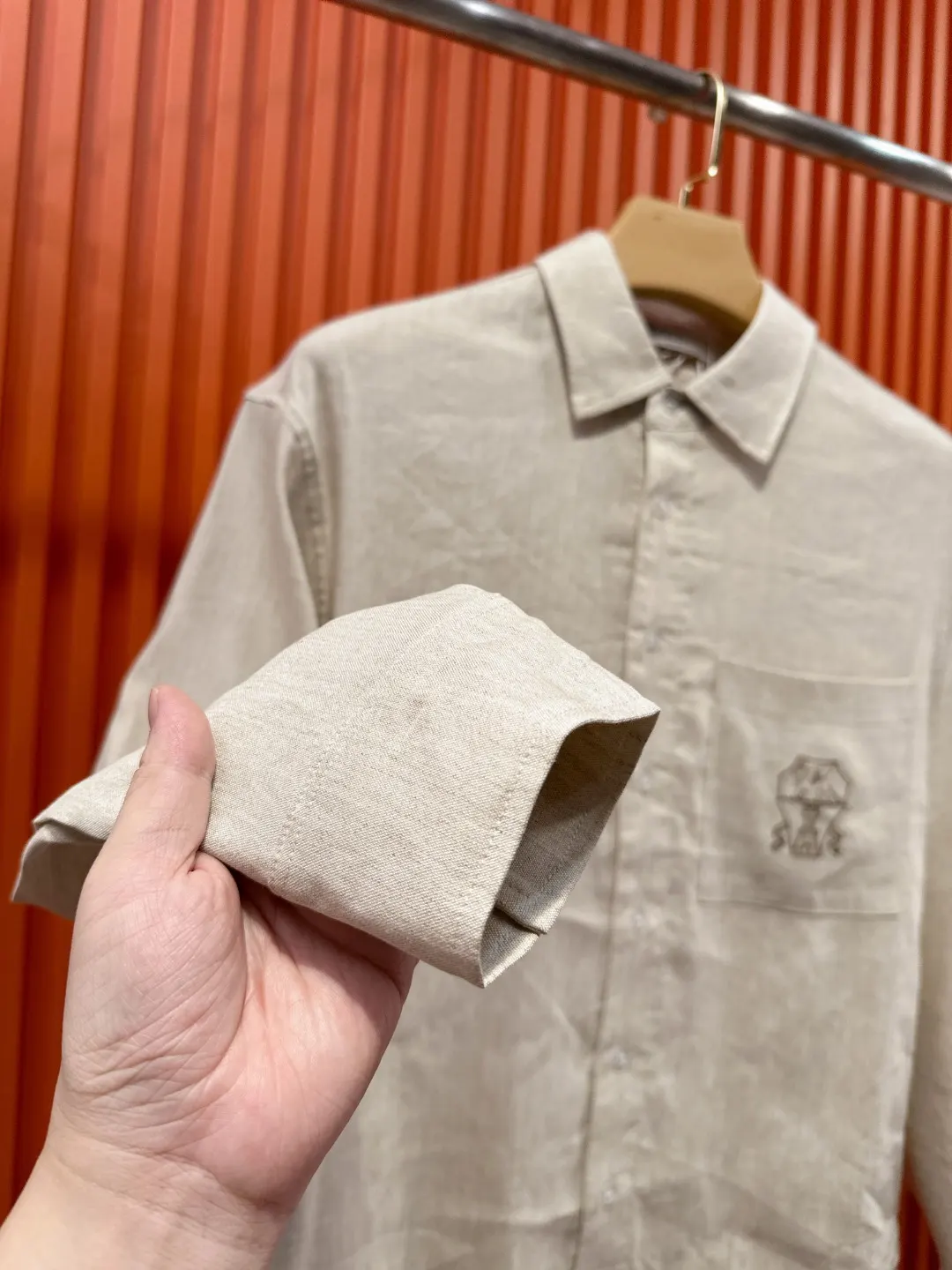 Embroidered Tencel-Linen Shirt and Trousers Set D41021017 — view 12