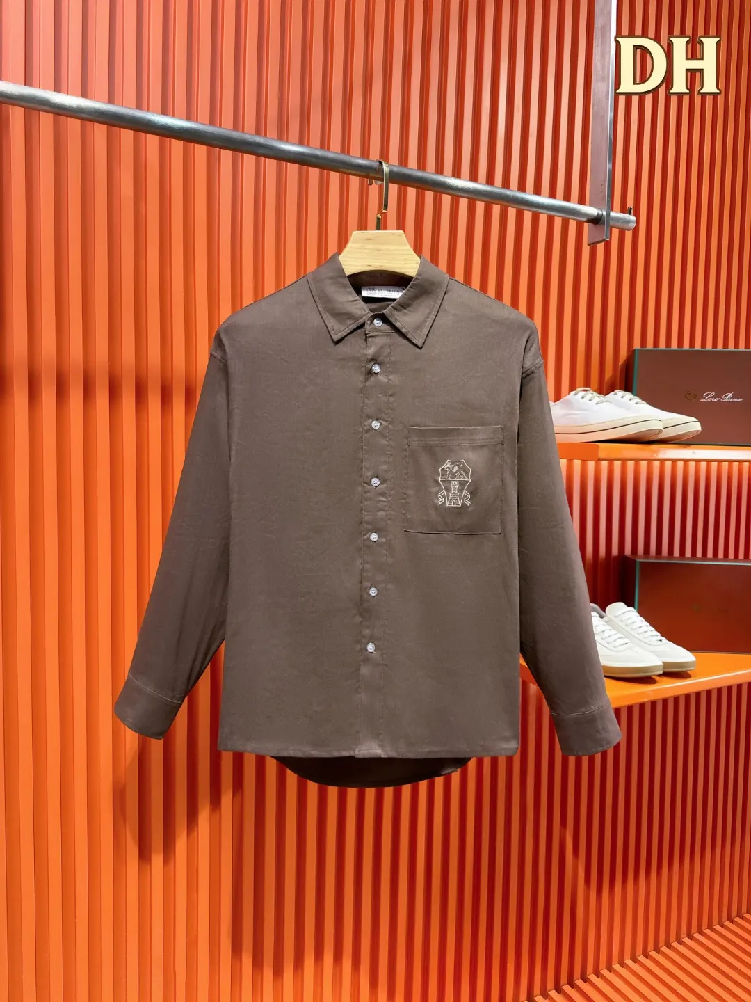 Embroidered Tencel-Linen Shirt and Trousers Set D41021018 — view 3