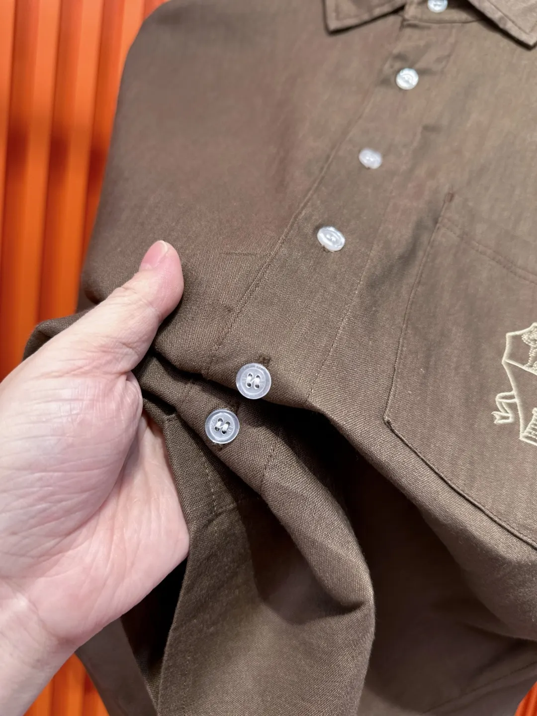 Embroidered Tencel-Linen Shirt and Trousers Set D41021018 — view 8