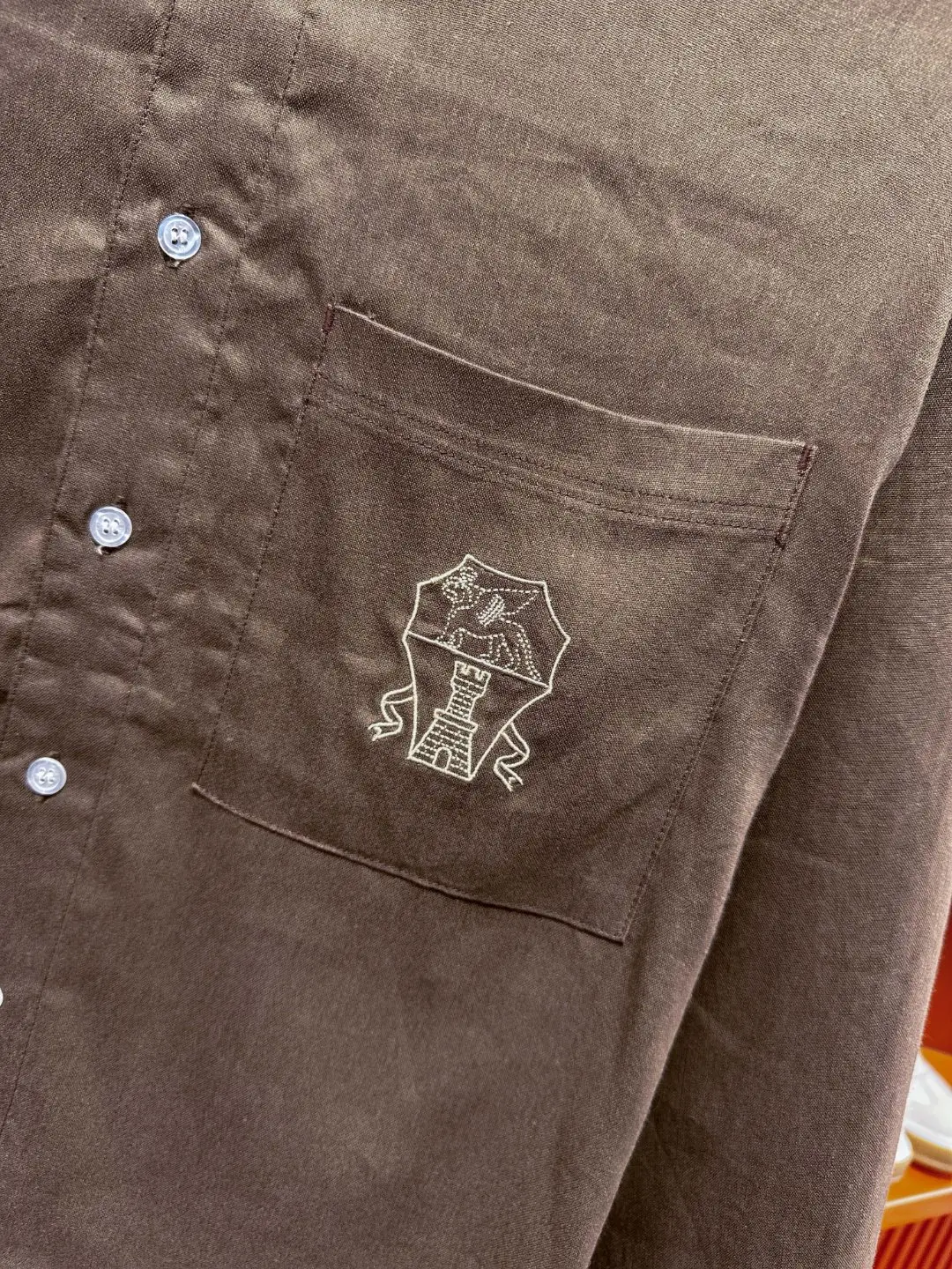Embroidered Tencel-Linen Shirt and Trousers Set D41021018 — view 9