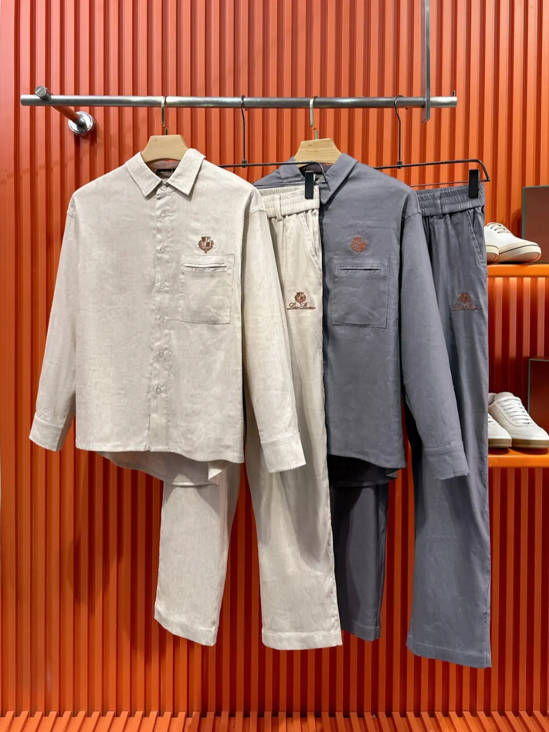 Linen and Tencel Blend Shirt and Trousers Set D41021015