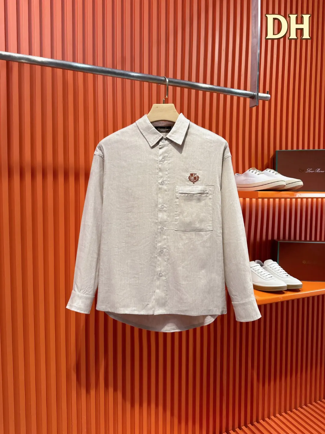 Linen and Tencel Blend Shirt and Trousers Set D41021015 — view 3