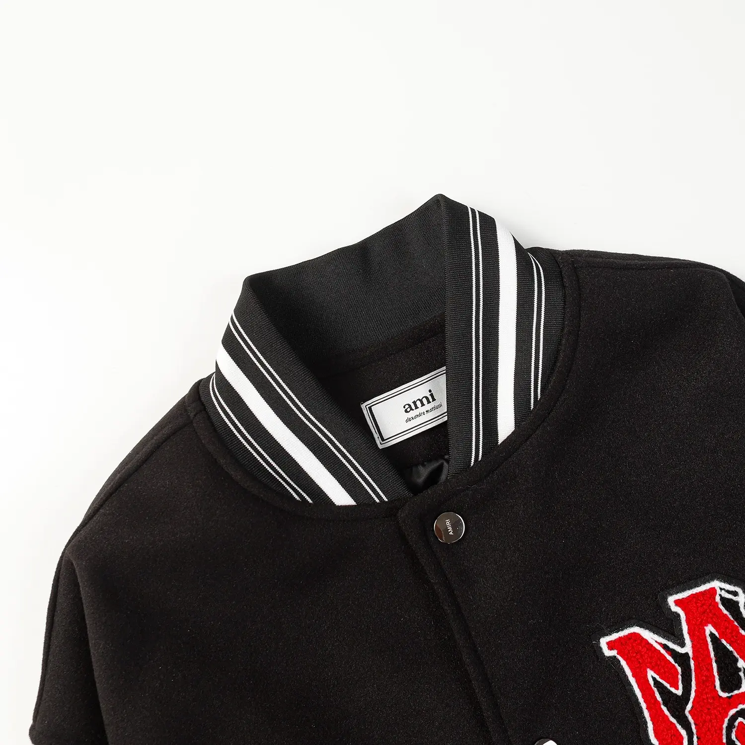 Tiger Embroidered Leather-Sleeved Varsity Jacket D24523475 — view 2