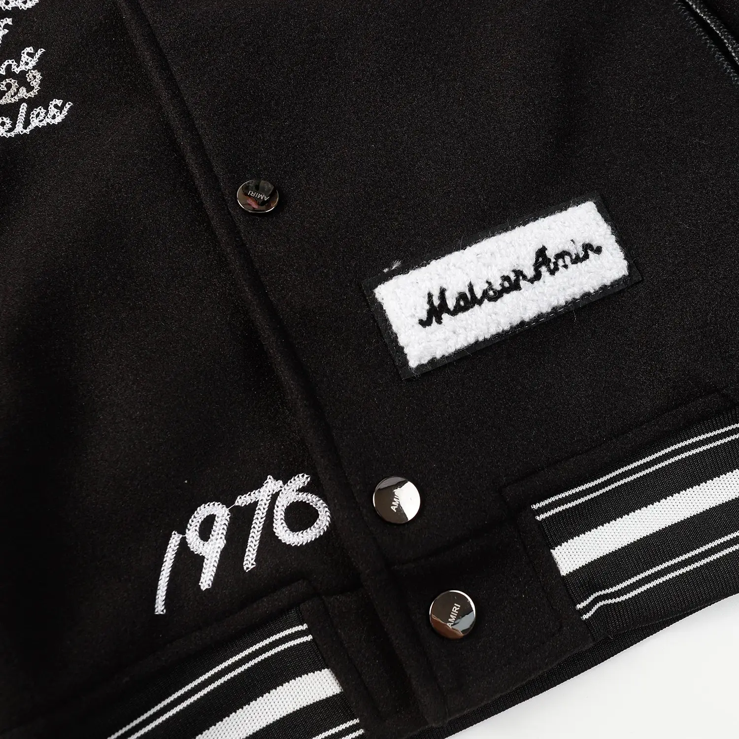 Tiger Embroidered Leather-Sleeved Varsity Jacket D24523475 — view 4