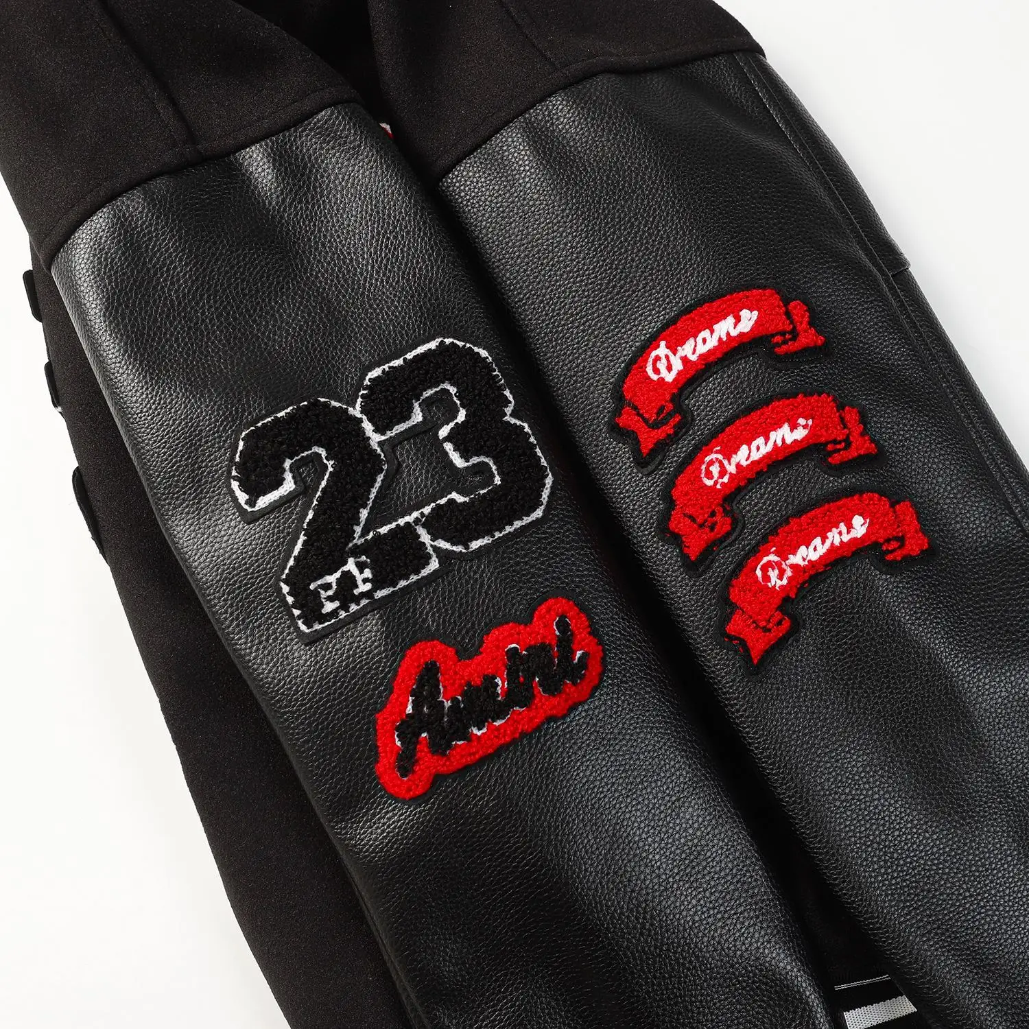 Tiger Embroidered Leather-Sleeved Varsity Jacket D24523475 — view 7