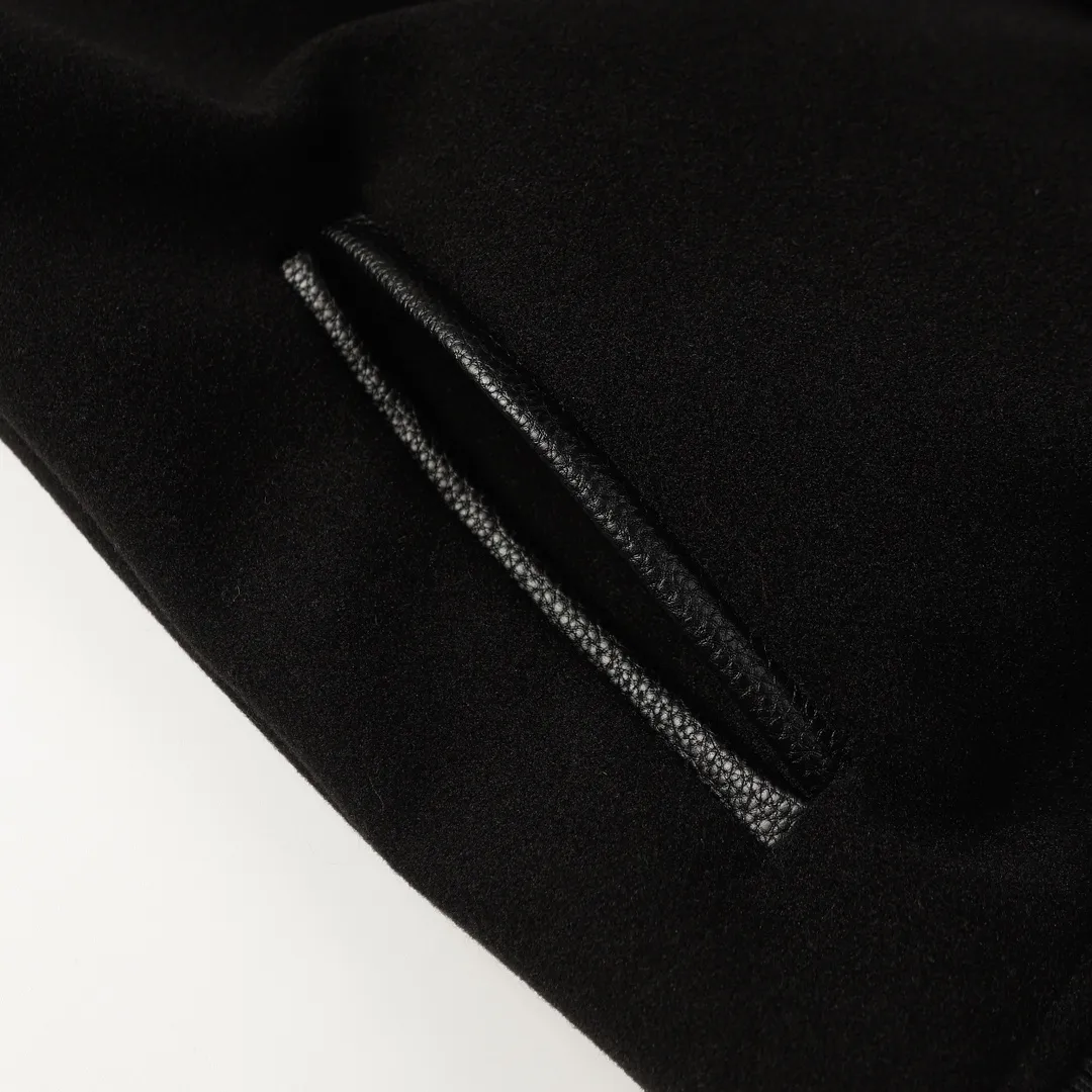 Embroidered Patch Leather-Sleeve Varsity Jacket D24523472 — view 5