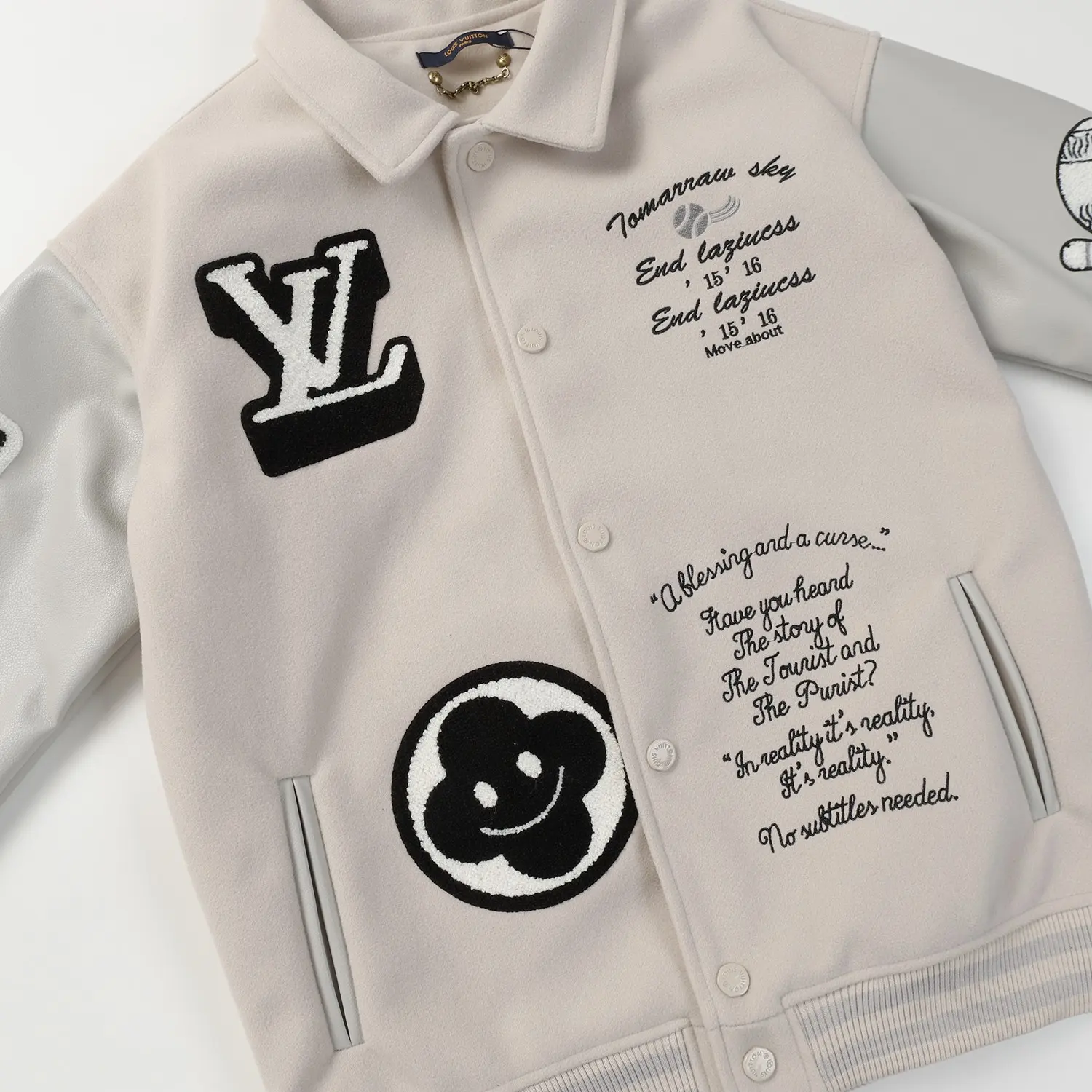 Embroidered Patch Varsity Bomber Jacket D25523476 — view 3