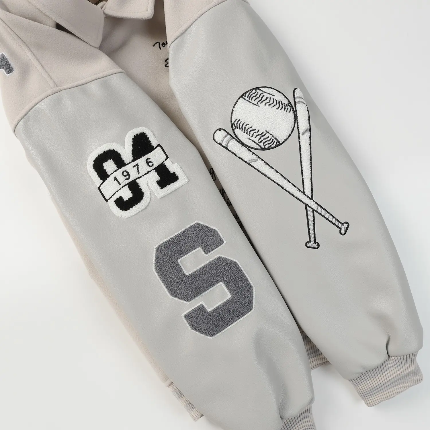 Embroidered Patch Varsity Bomber Jacket D25523476 — view 4