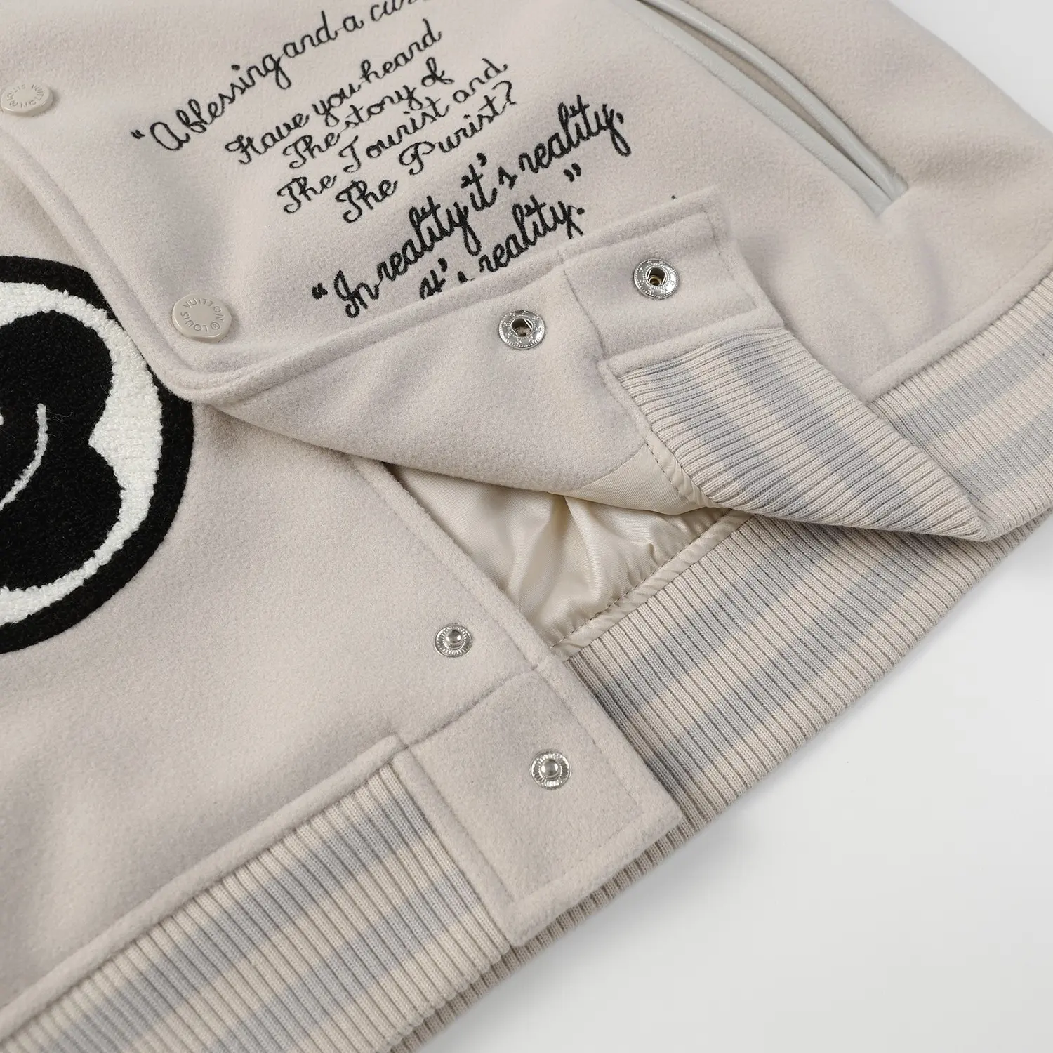 Embroidered Patch Varsity Bomber Jacket D25523476 — view 7