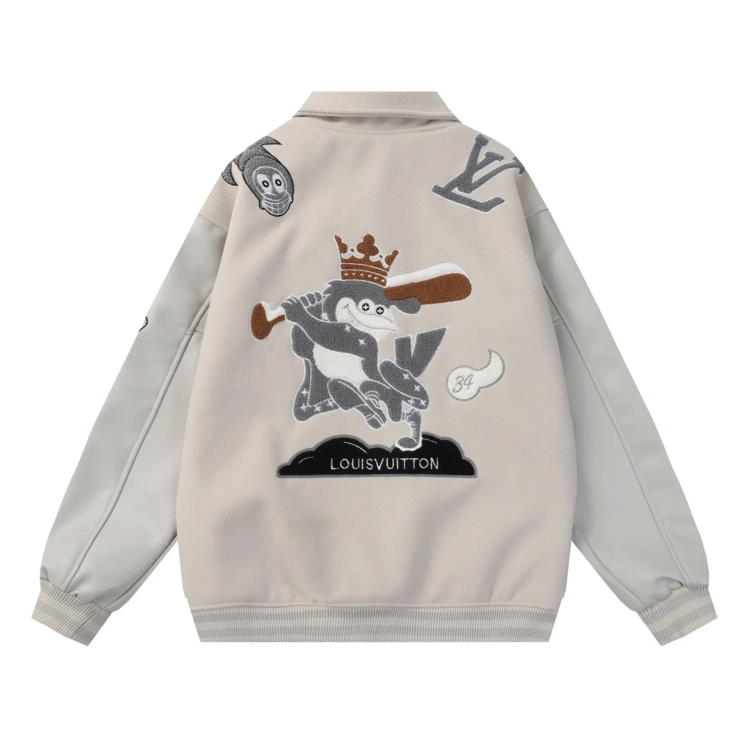 Embroidered Patch Varsity Bomber Jacket D25523476 — view 9
