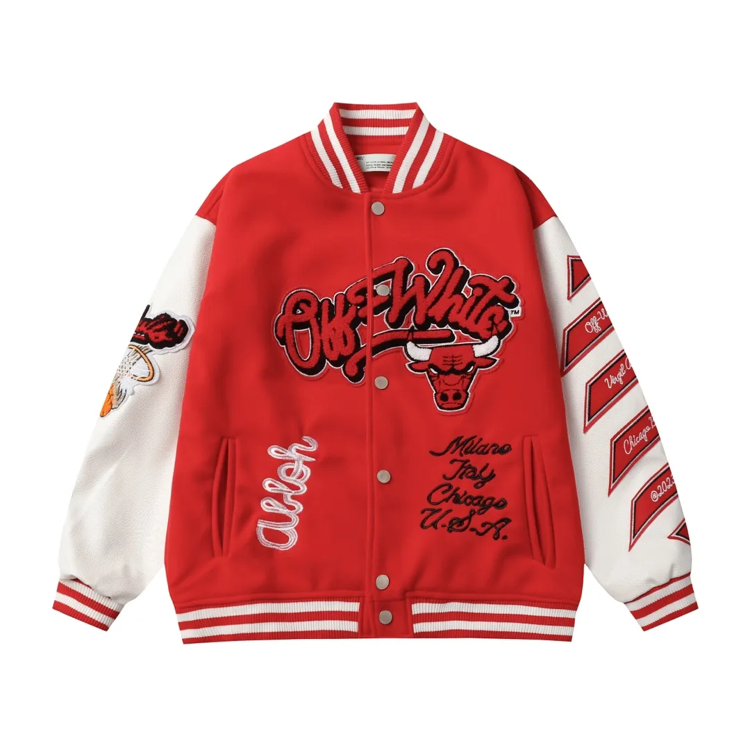 Off-White x NBA Chicago Bulls Varsity Jacket D24523477
