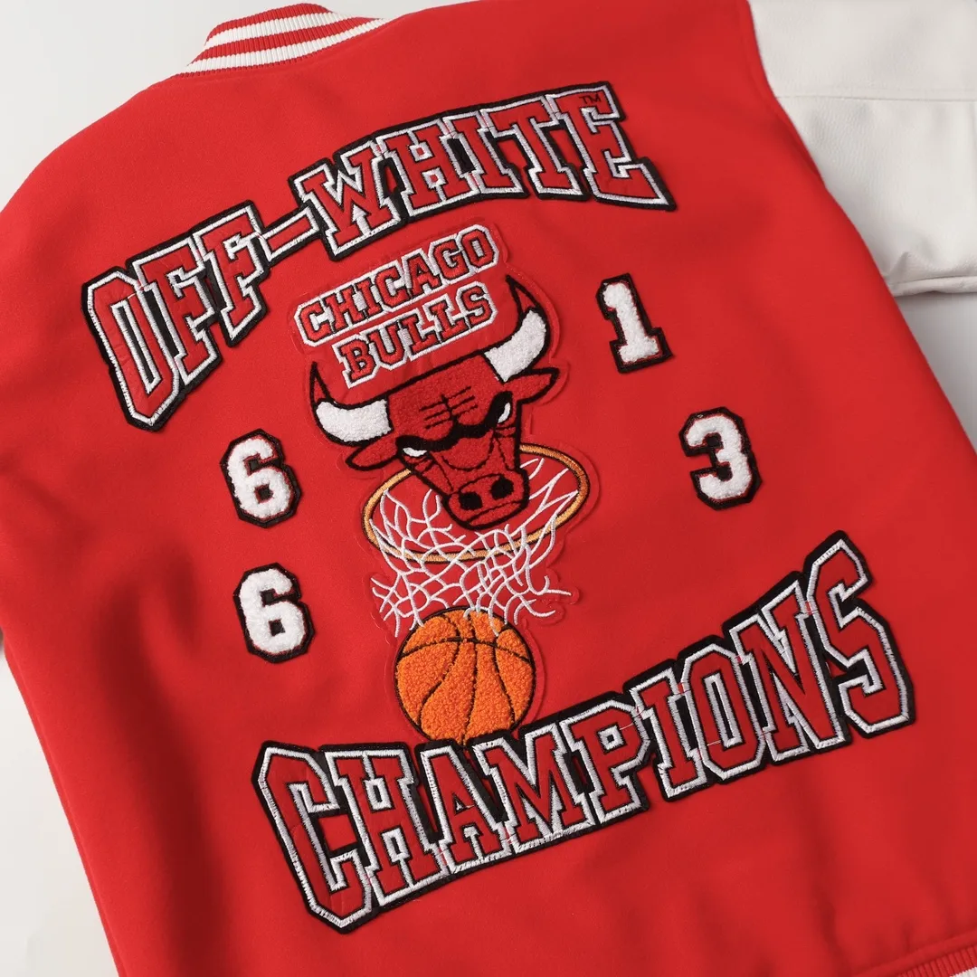 Off-White x NBA Chicago Bulls Varsity Jacket D24523477 — view 8