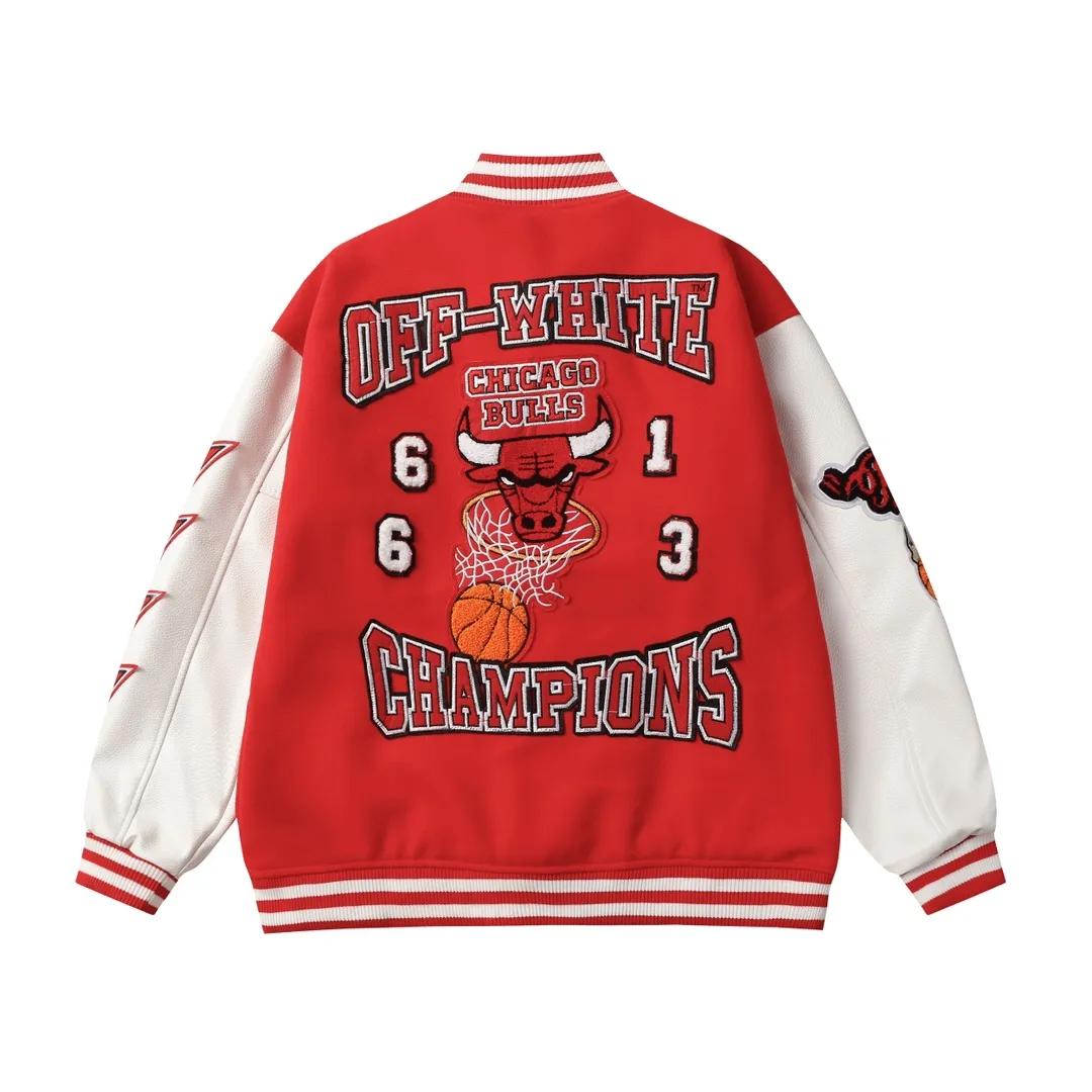 Off-White x NBA Chicago Bulls Varsity Jacket D24523477 — view 9
