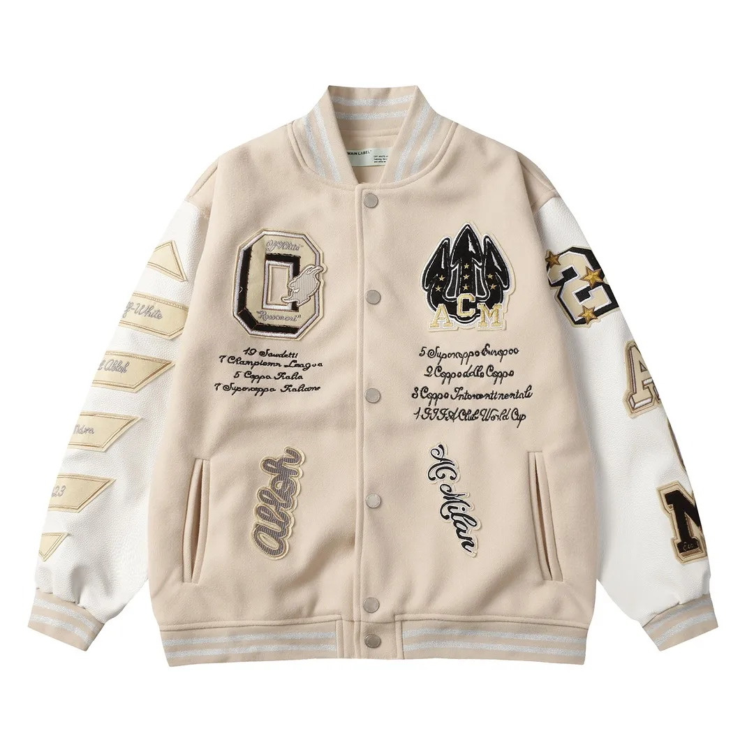 Embroidered Patch Varsity Jacket D25523473