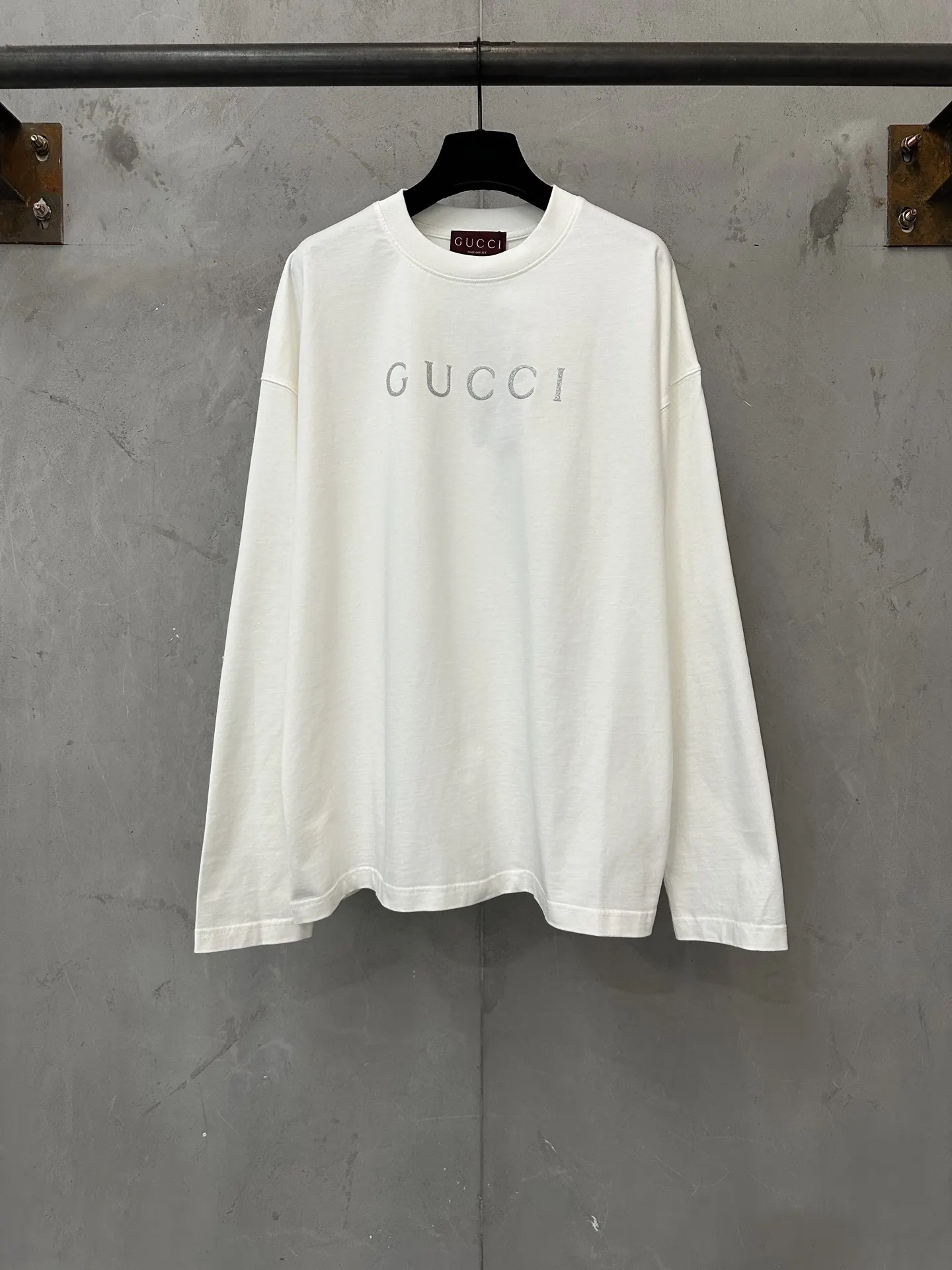 Glitter Logo Long-Sleeve Cotton T-Shirt D22023590
