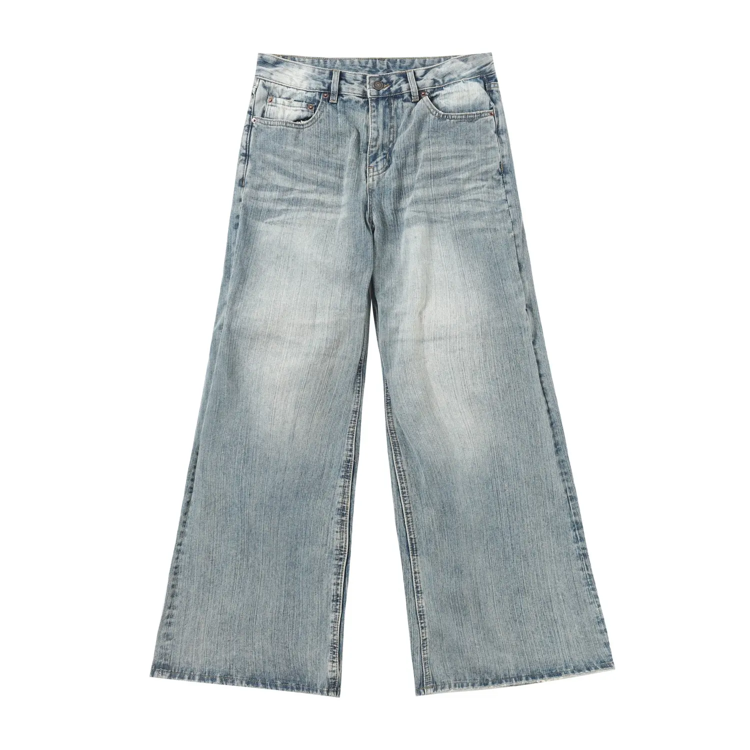 Washed Distressed Flared Jeans D25019988 — view 9