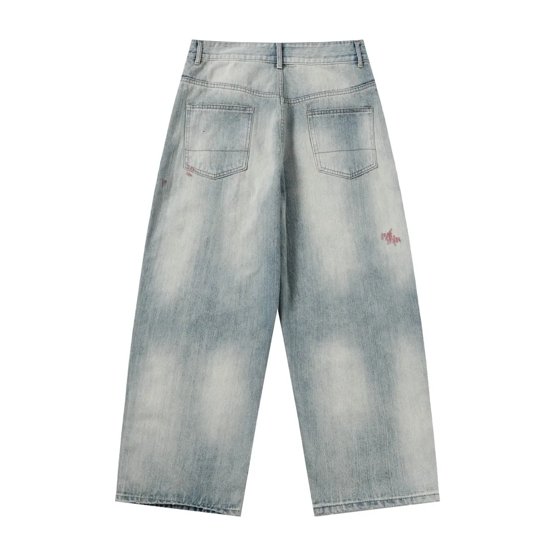 ANCELLM Distressed Patchwork Tapered Jeans D19521876 — view 11