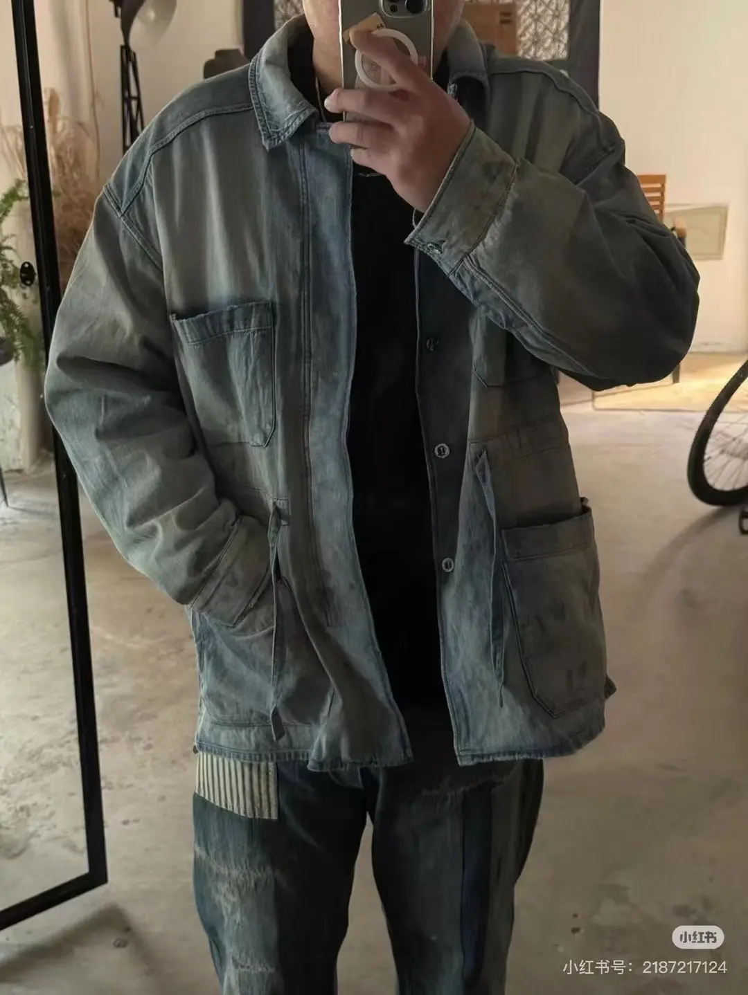 Mud-Dyed Distressed Denim Jacket D17021851 — view 6