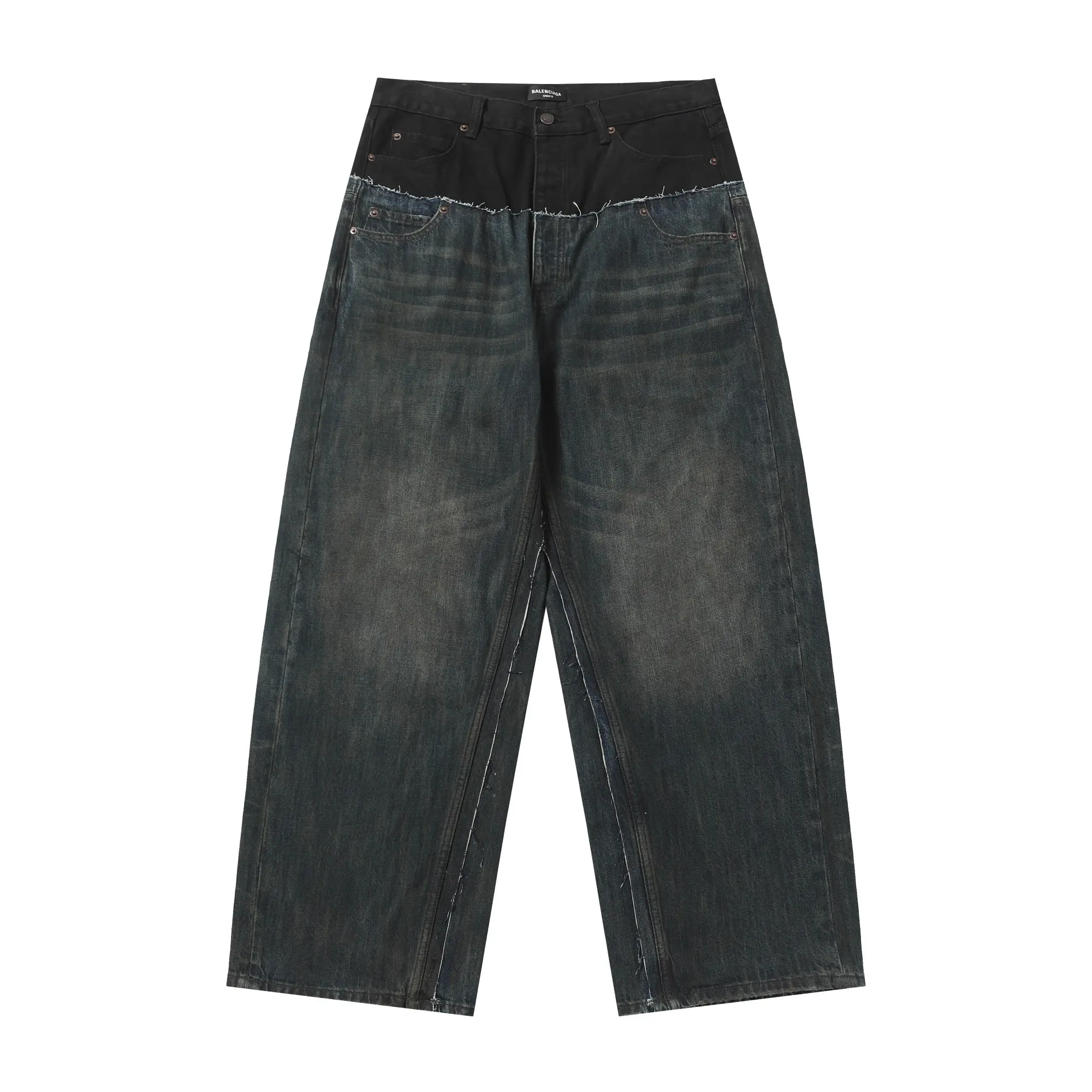 Wide-Leg Panelled Distressed Jeans D24021854 — view 18