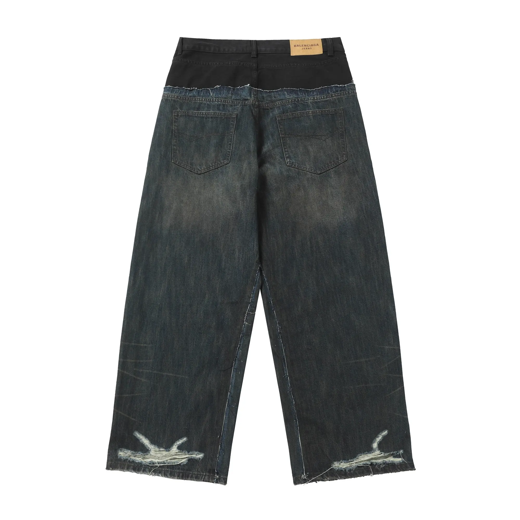 Wide-Leg Panelled Distressed Jeans D24021854 — view 19