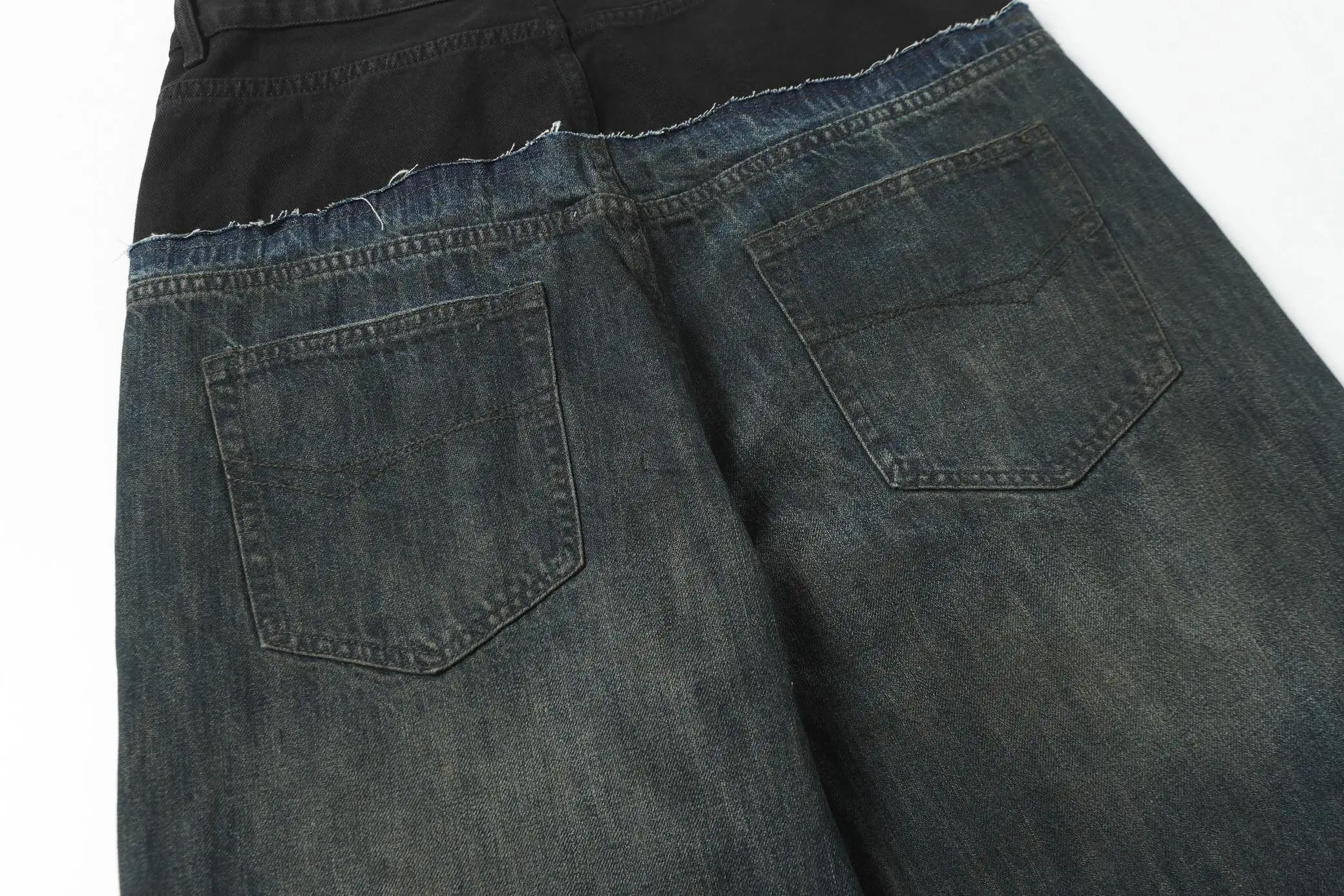 Wide-Leg Panelled Distressed Jeans D24021854 — view 21