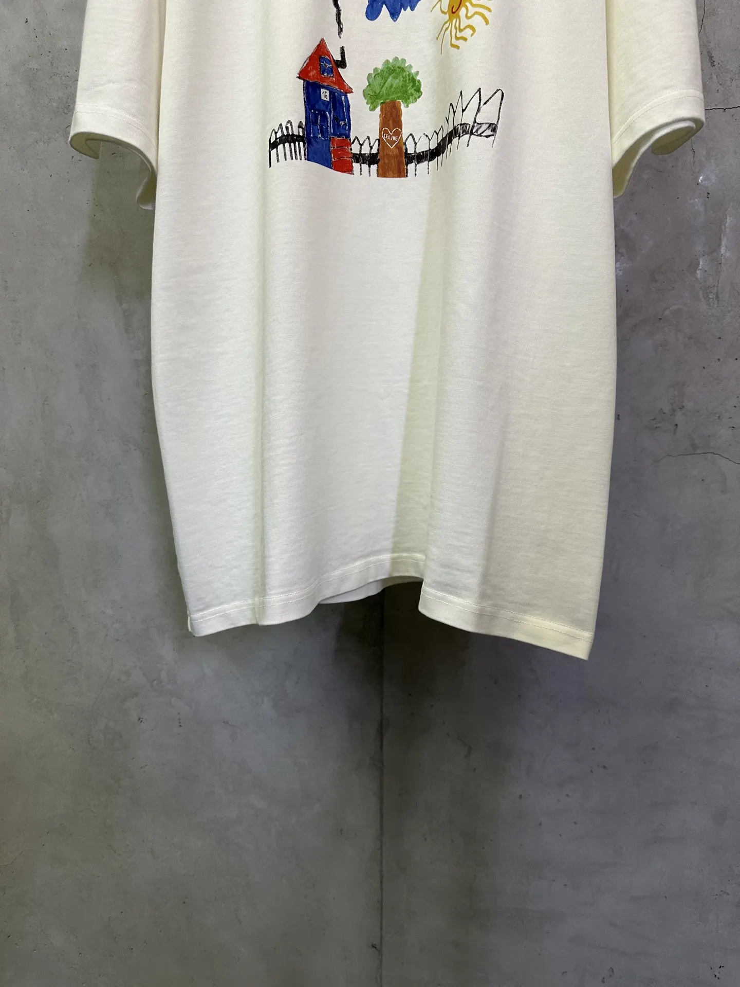 Celine Drawing Print Heavyweight Cotton T-Shirt D22012762 — view 4