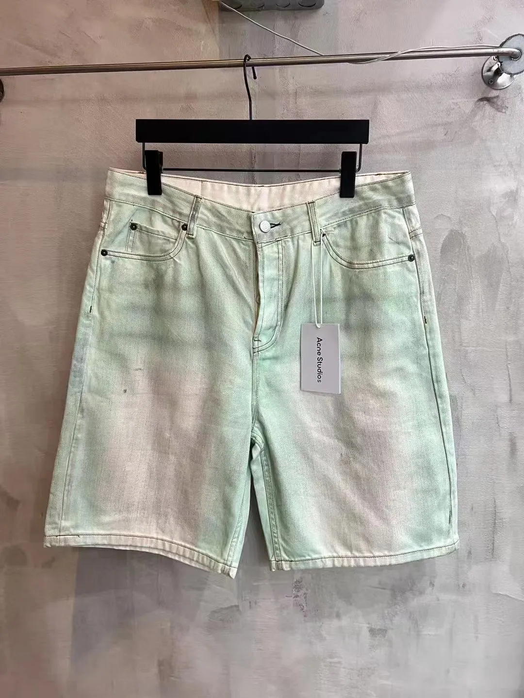 Distressed Mud-Dye Denim Shorts D22519937