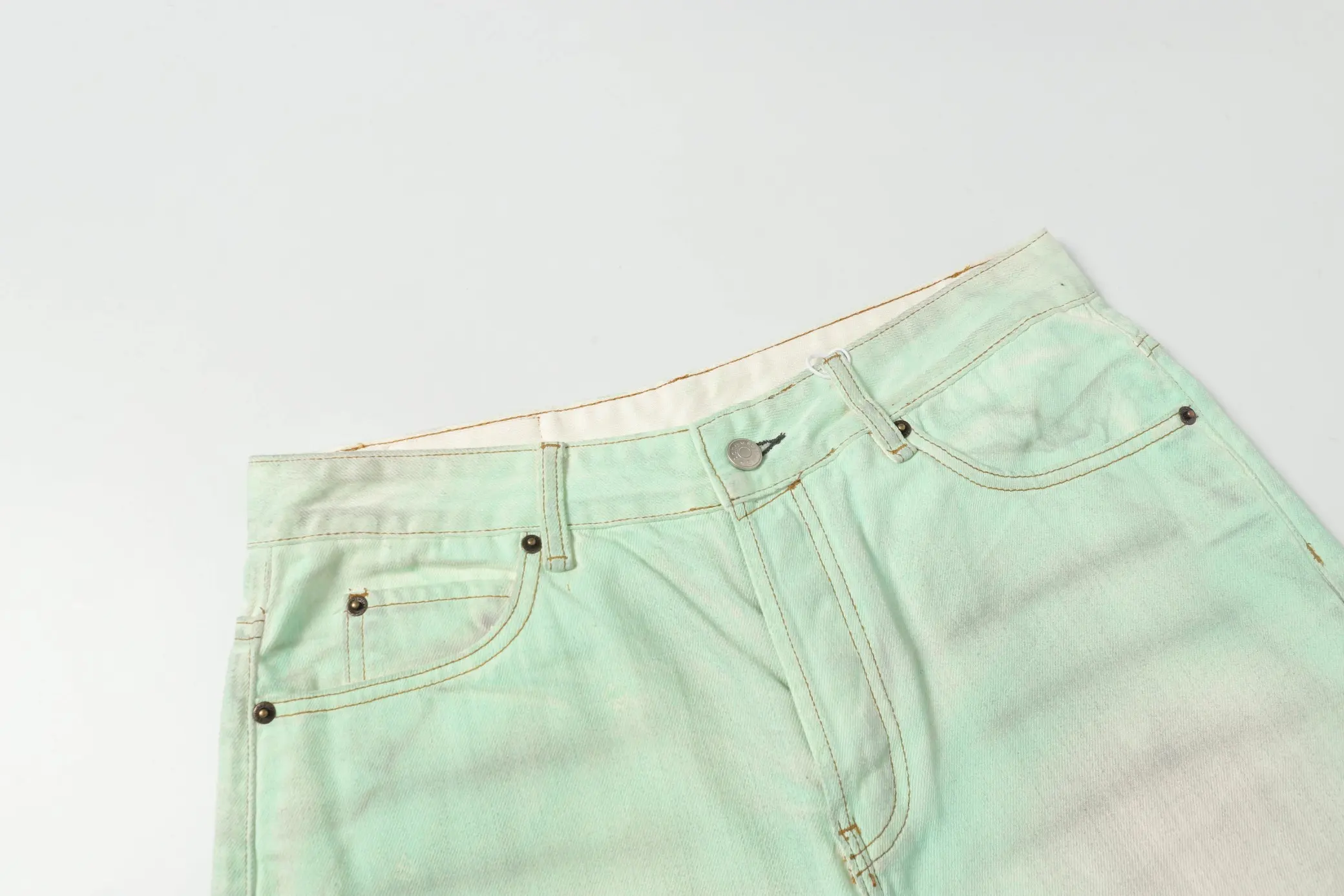 Distressed Mud-Dye Denim Shorts D22519937 — view 12
