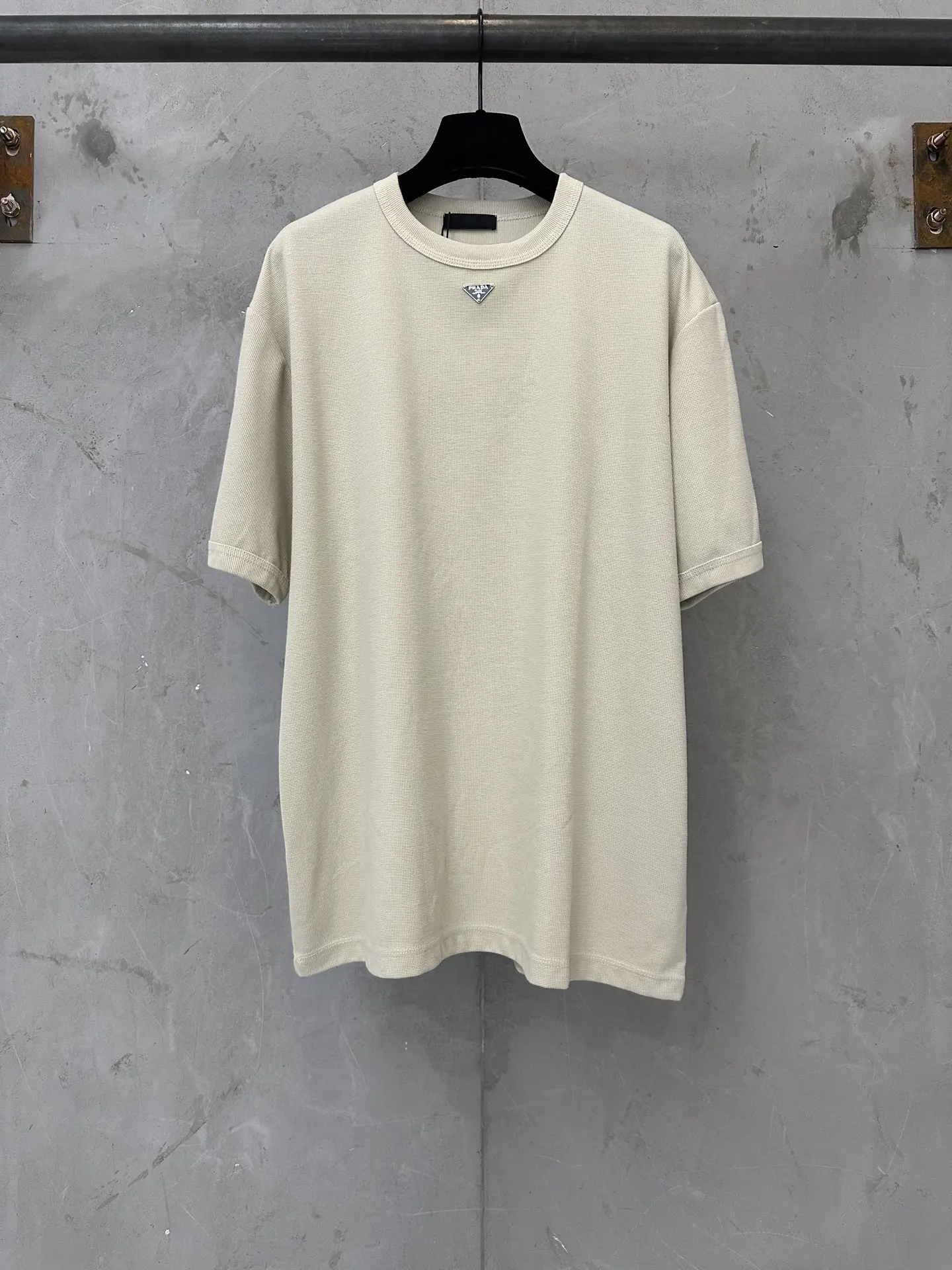 Logo-Plaque Waffle-Knit Cotton T-Shirt D16011763