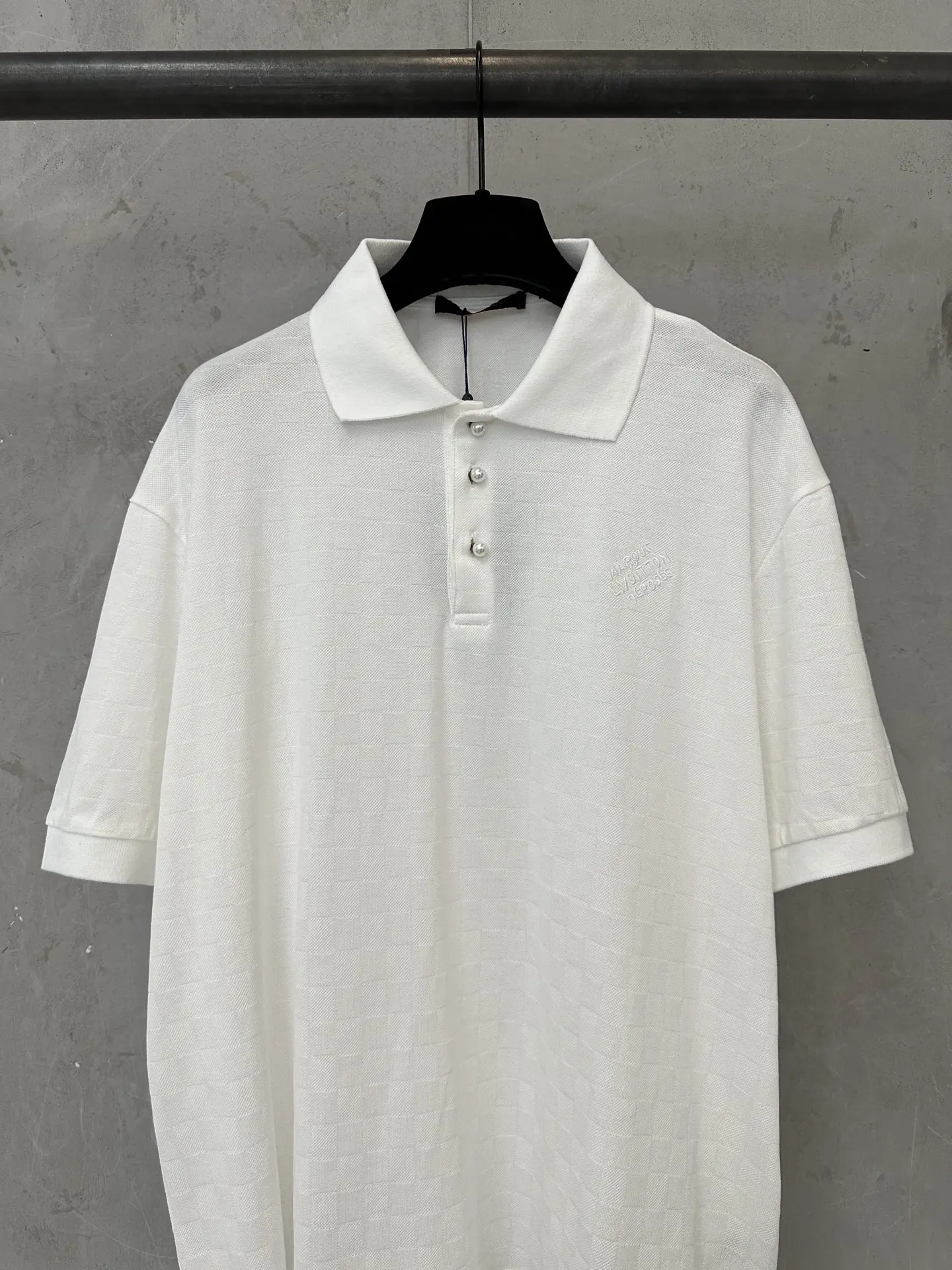 Embroidered Cotton Polo Shirt with Pearl Buttons D18511767 — view 3