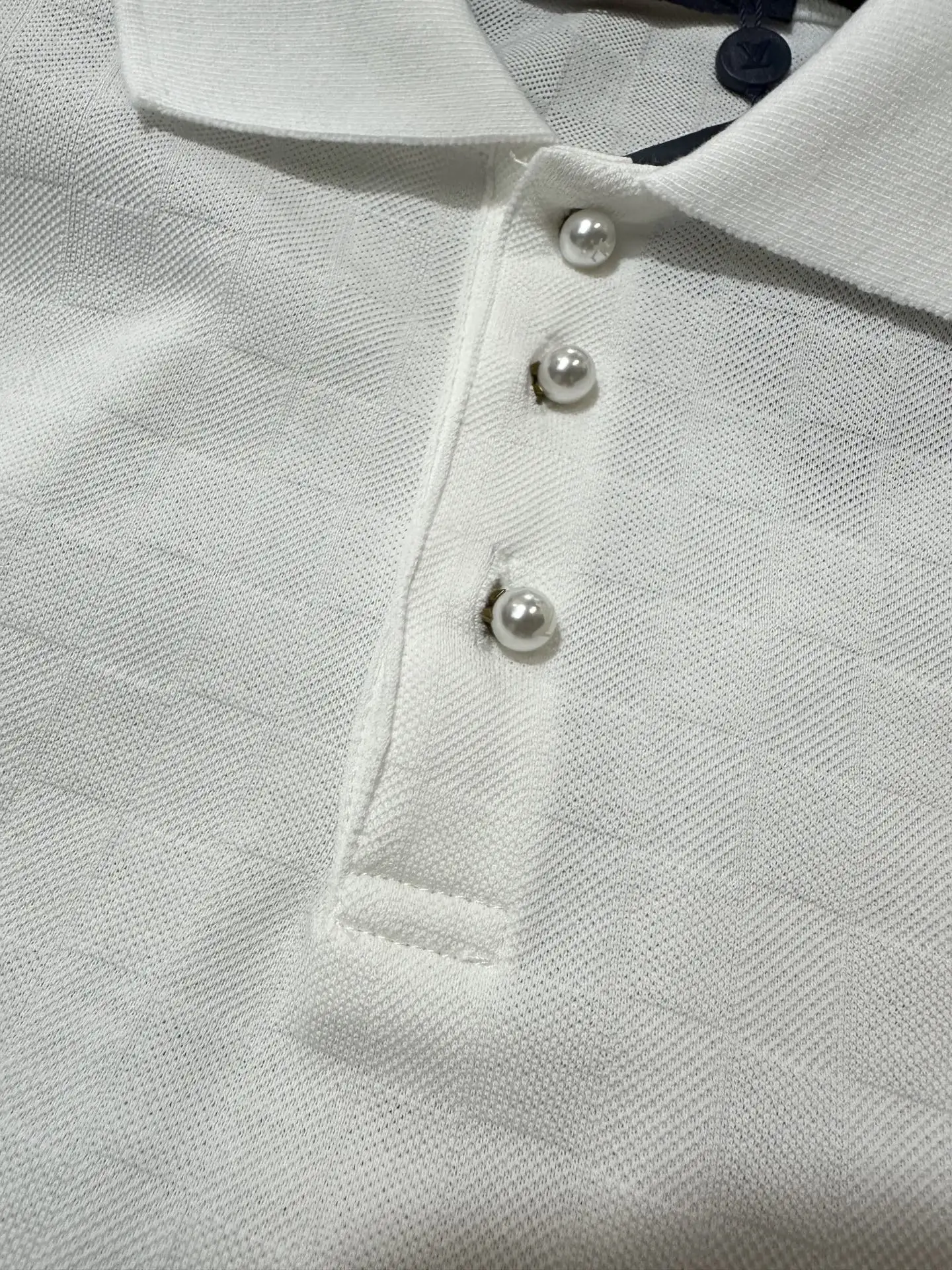 Embroidered Cotton Polo Shirt with Pearl Buttons D18511767 — view 6