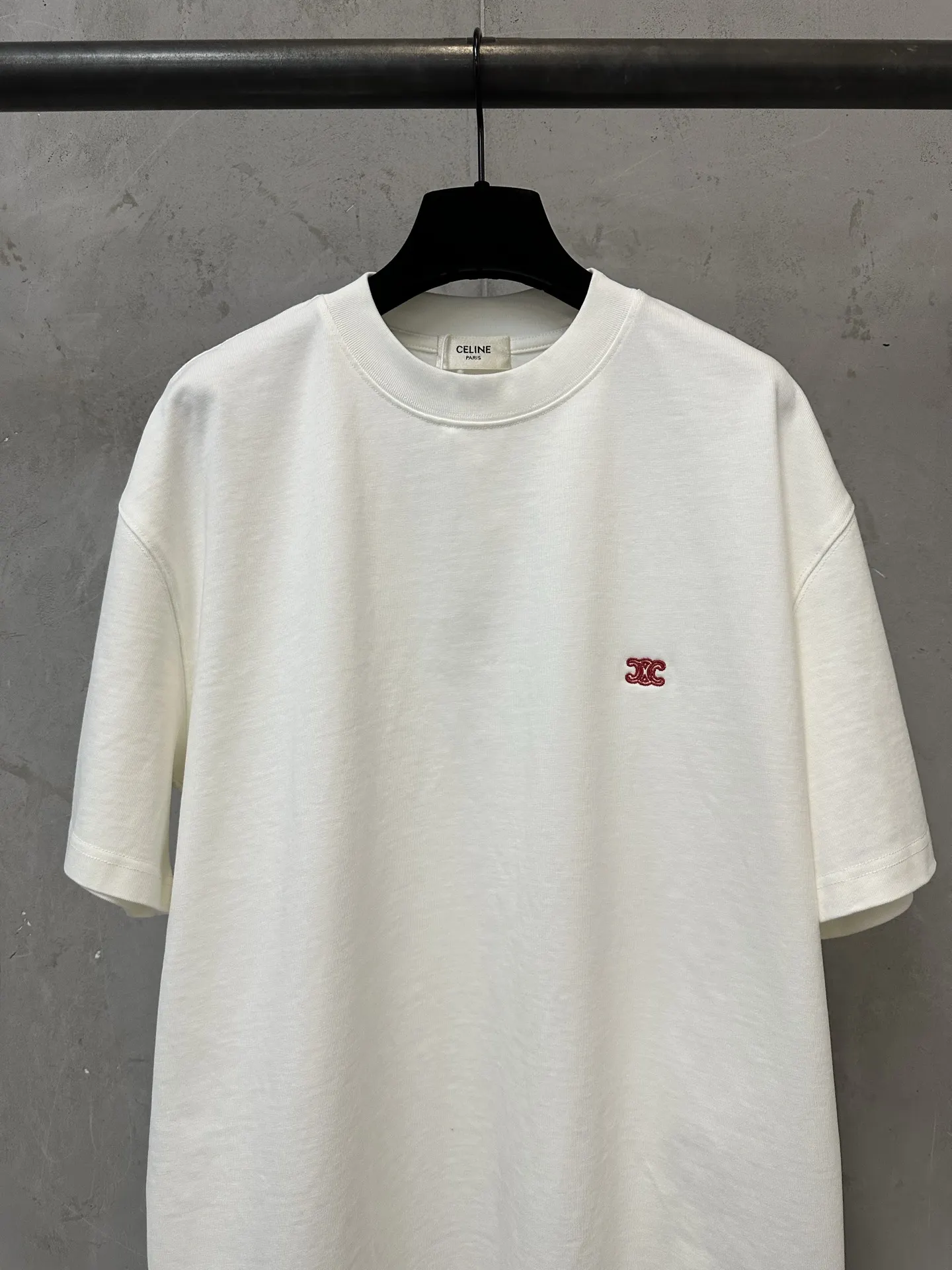 Triomphe Embroidered Heavyweight Cotton T-Shirt D19011595 — view 3