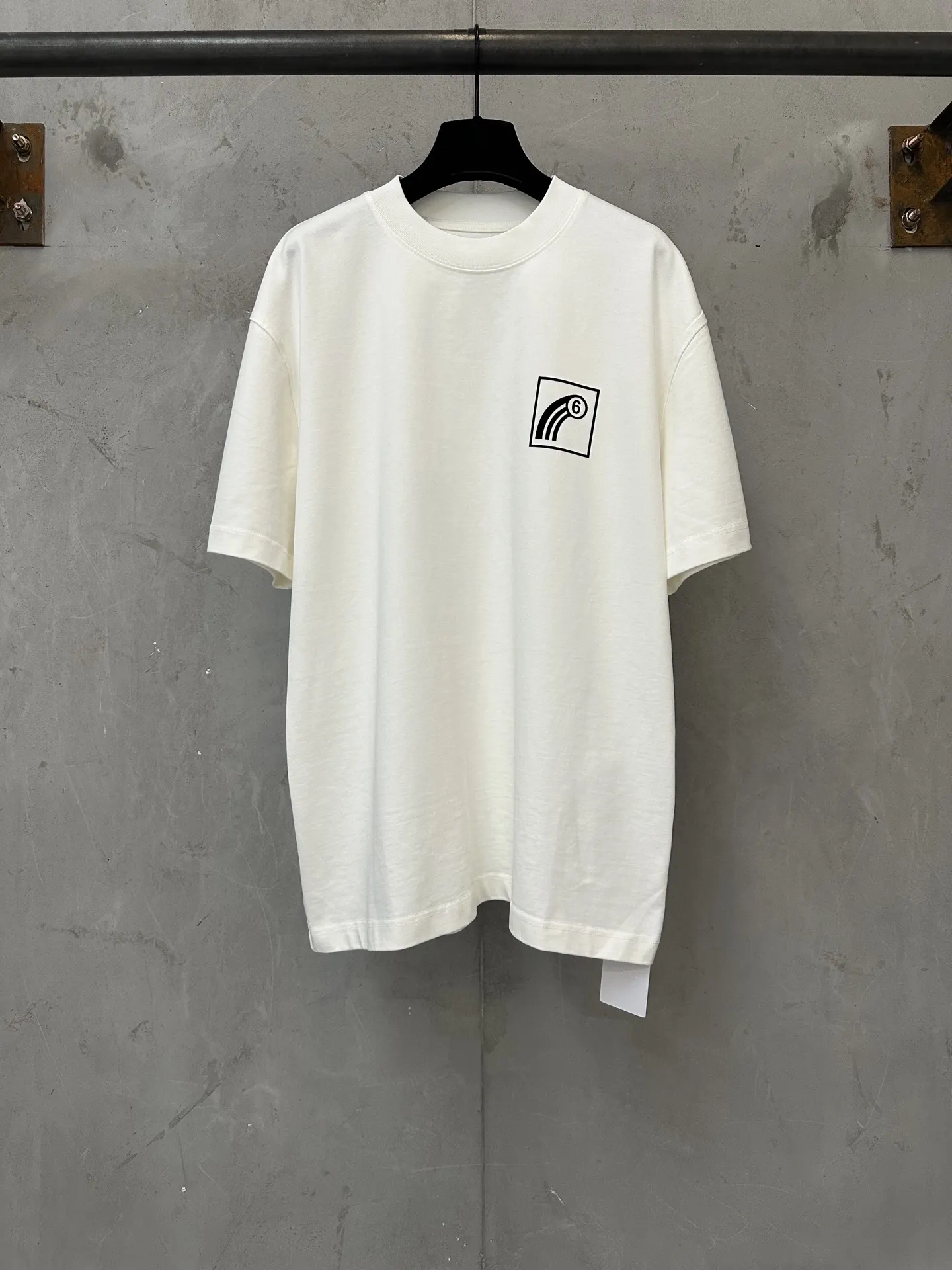 MM6 Logo Flocked Heavyweight Cotton T-Shirt D19525024