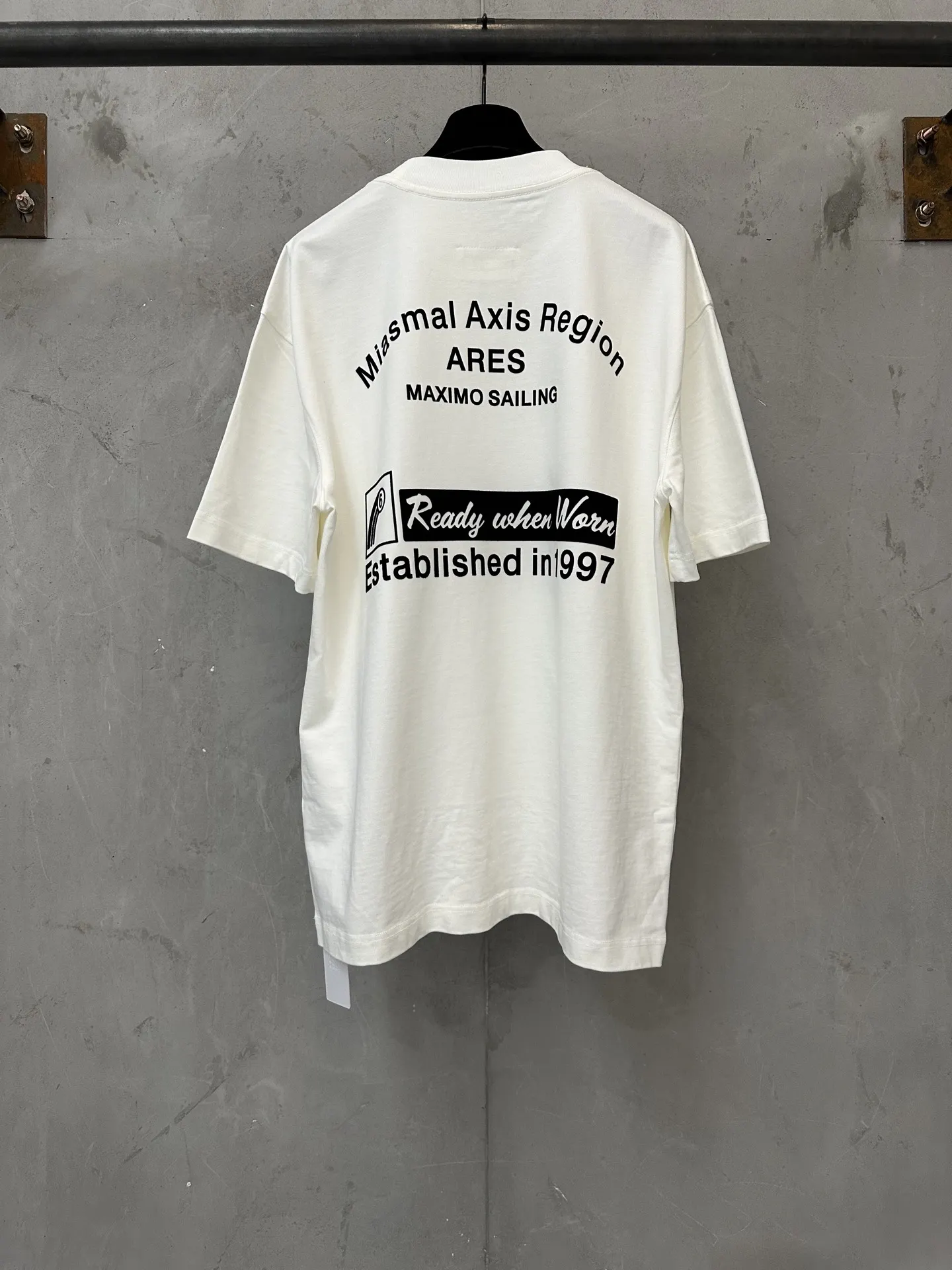 MM6 Logo Flocked Heavyweight Cotton T-Shirt D19525024 — view 2