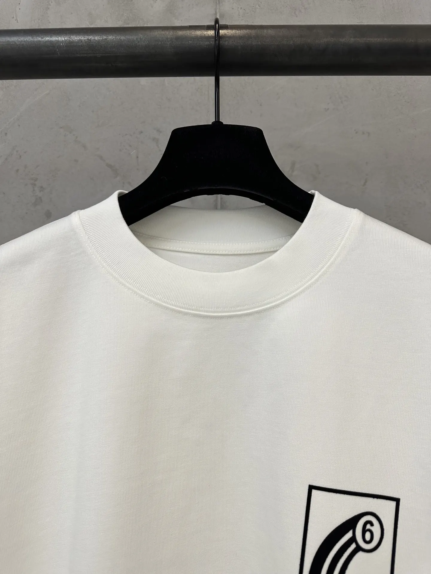 MM6 Logo Flocked Heavyweight Cotton T-Shirt D19525024 — view 5